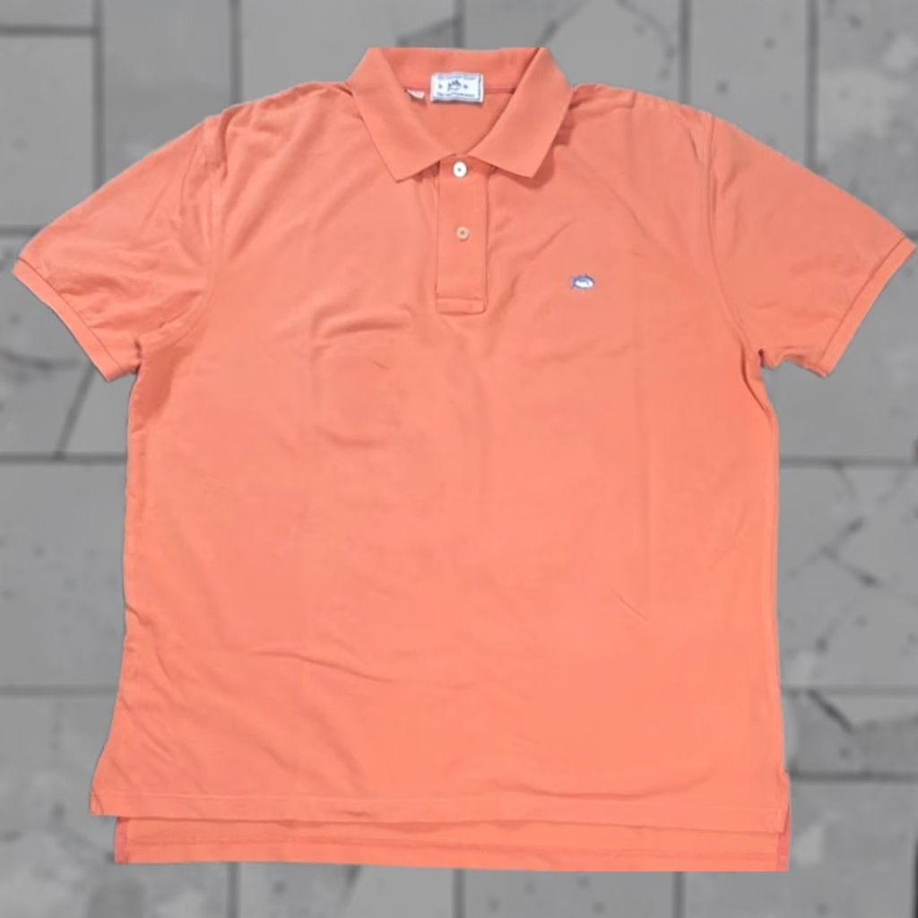 Southern Tide Southern Tide Polo Shirt M Orange Short Sleeve Mens Polo Cotton Whale Logo Size US M / EU 48-50 / 2 - 1 Thumbnail