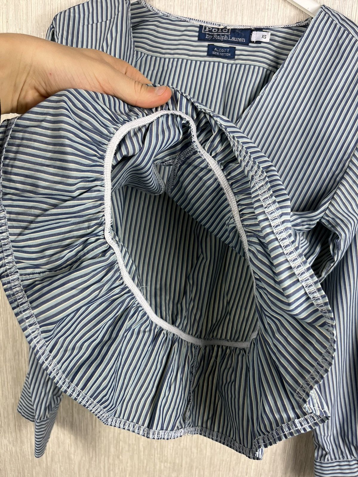 Polo Ralph Lauren × Vintage Vintage 90s Polo Ralph Lauren Alcott striped blouse shirt Size XS / US 0-2 / IT 36-38 - 13 Thumbnail