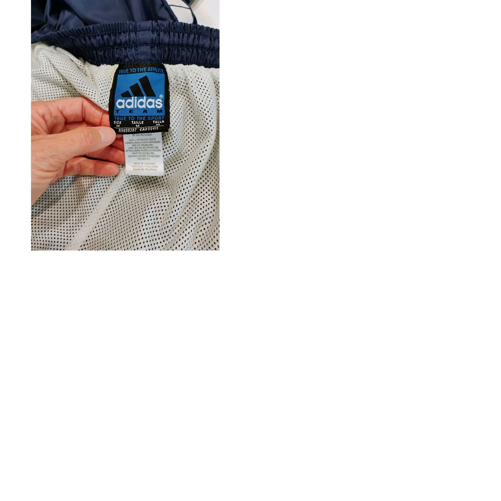 Adidas Adidas Track Pants Lined Windbreaker Mens M Blue Ankle Zips 31 in Inseam Striped Size US 31 - 9 Thumbnail