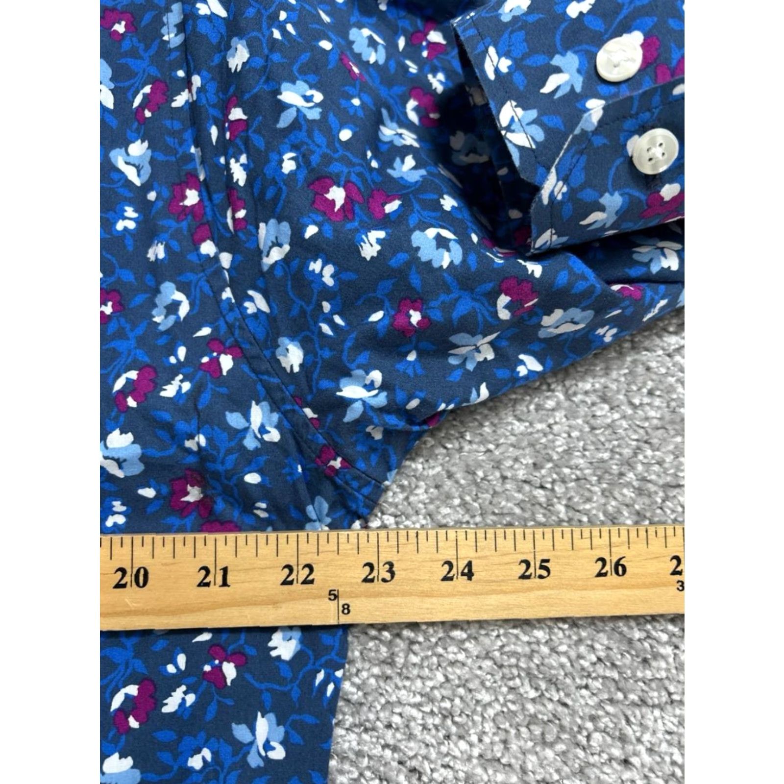 Bonobos Bonobos Shirt Mens Large Blue Cotton Floral Allover Print Slim Fit Button Up Size US L / EU 52-54 / 3 - 5 Thumbnail