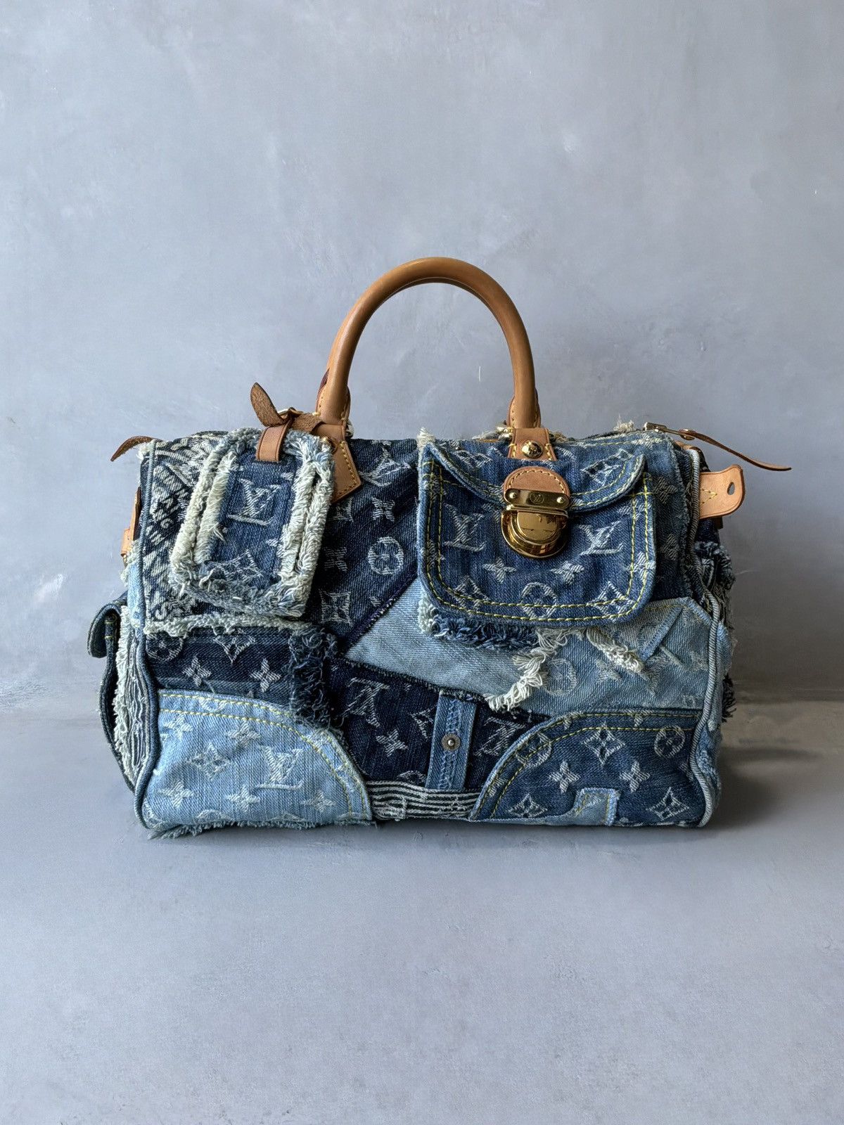 Louis Vuitton 2007 Louis Vuitton - Denim Patchwork Speedy 30 Size ONE SIZE - 1 Thumbnail