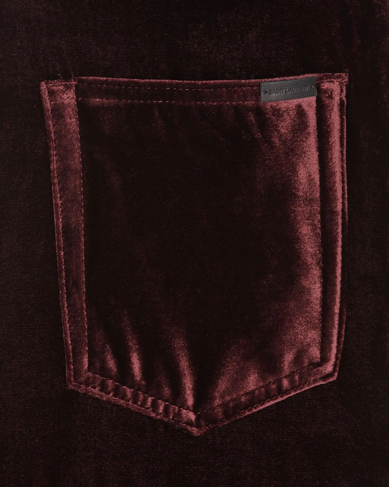 Saint Laurent Paris o1bcso1str0226 Wide Leg Pants in Velvet in Burgundy Size US 33 - 4 Thumbnail