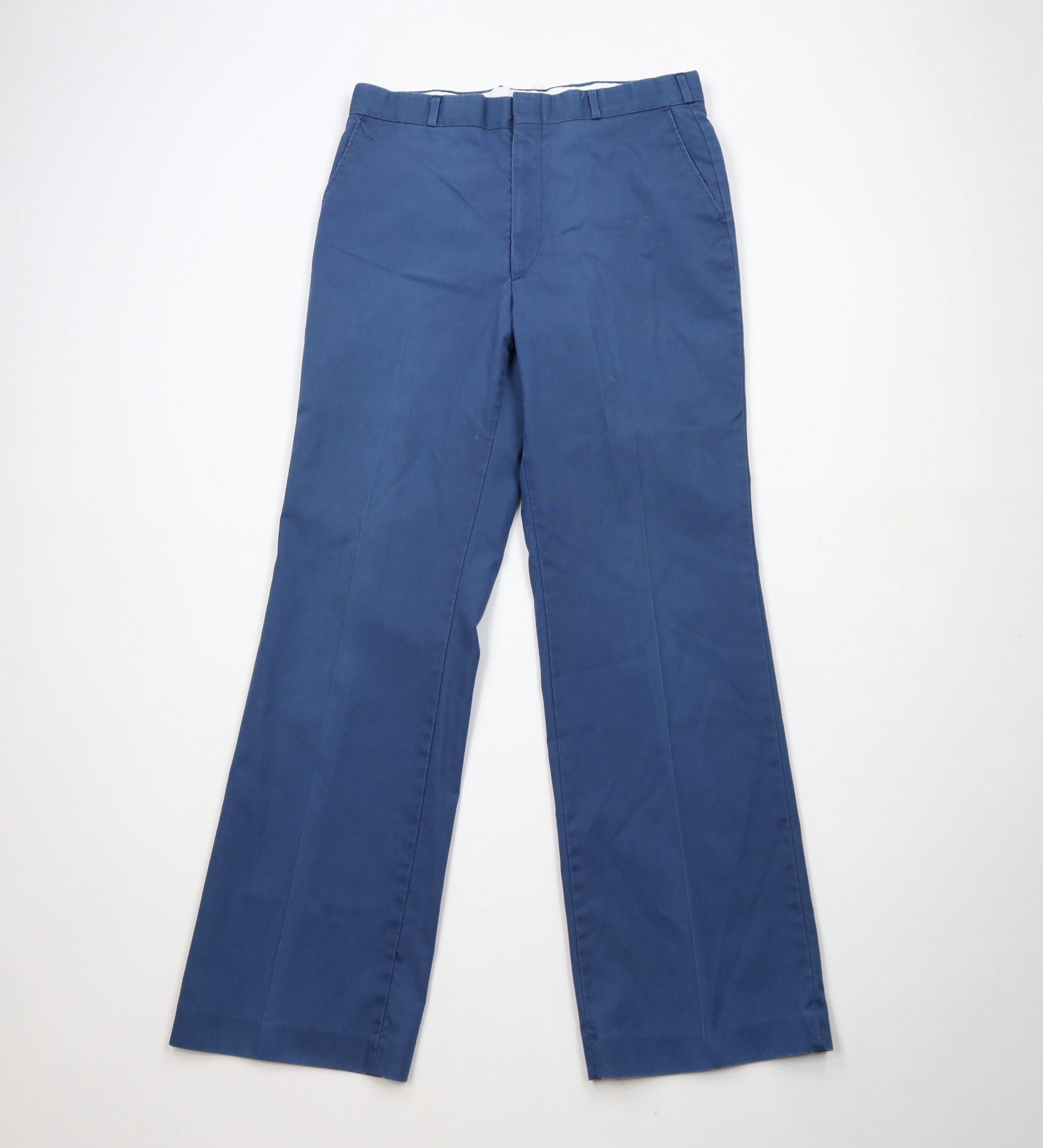 Vintage Vintage 70s Streetwear Flared Wide Leg Chino Pants Blue USA Size US 32 / EU 48 - 1 Thumbnail