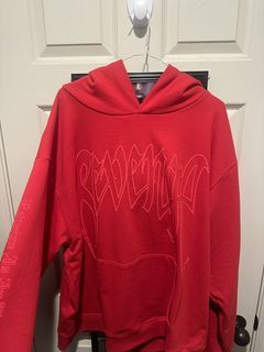 Black and clearance red revenge hoodie