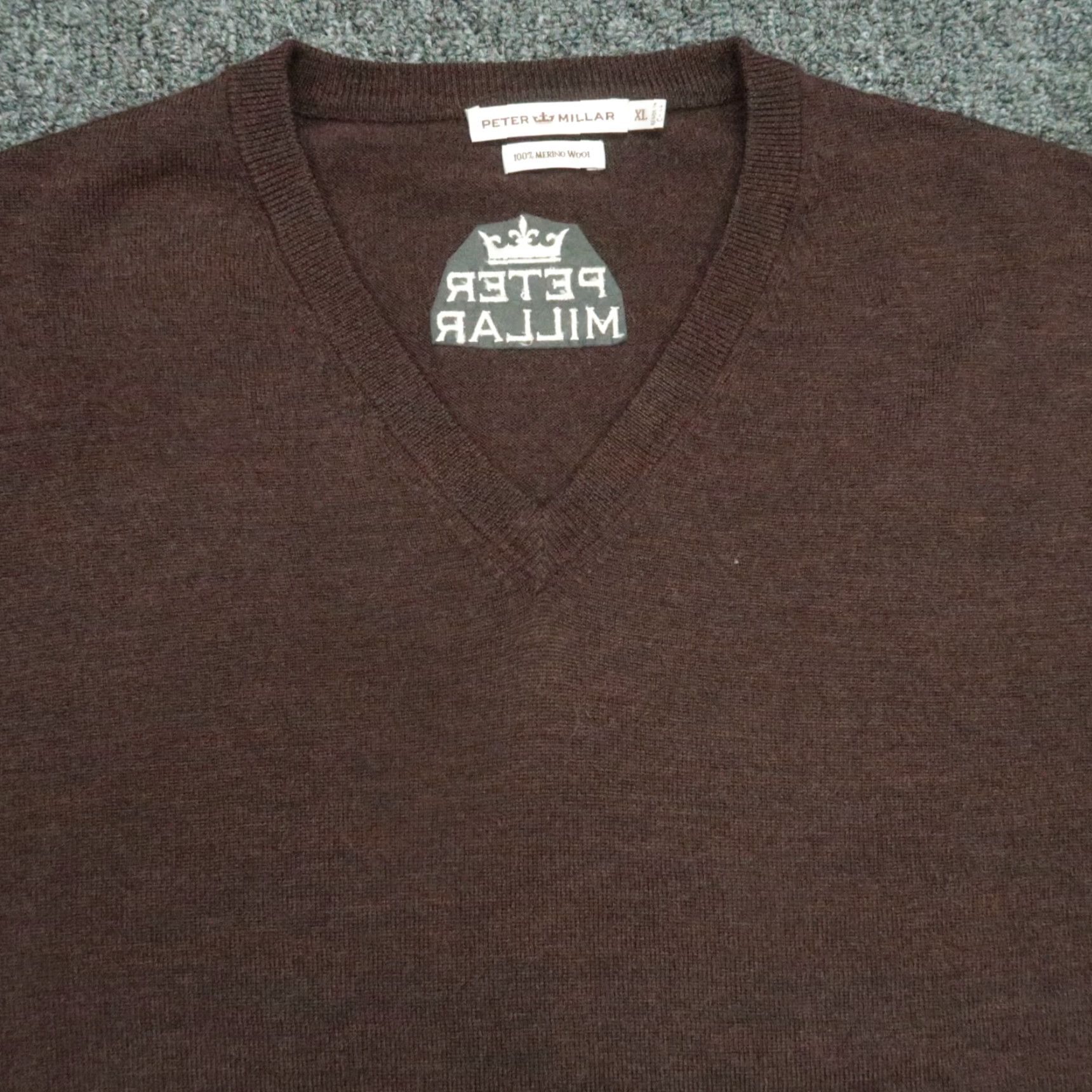Peter Millar Peter Millar Sweater Men XL Brown Merino Wool V-Neck Jumper Tour XL Size US XL / EU 56 / 4 - 2 Thumbnail