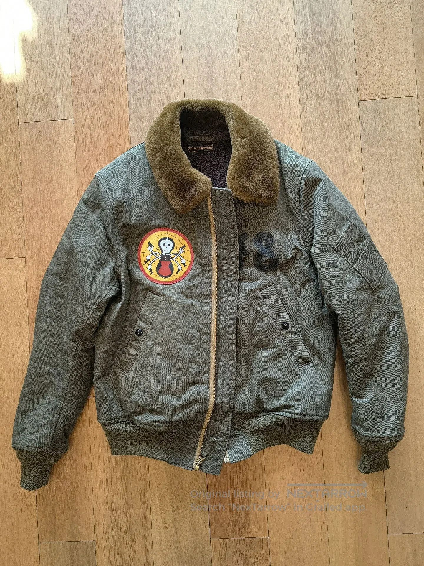 Freewheelers Freewheelers B15 Flight Jacket Black Widow Theme. Size US XXS / EU 40 - 3 Thumbnail
