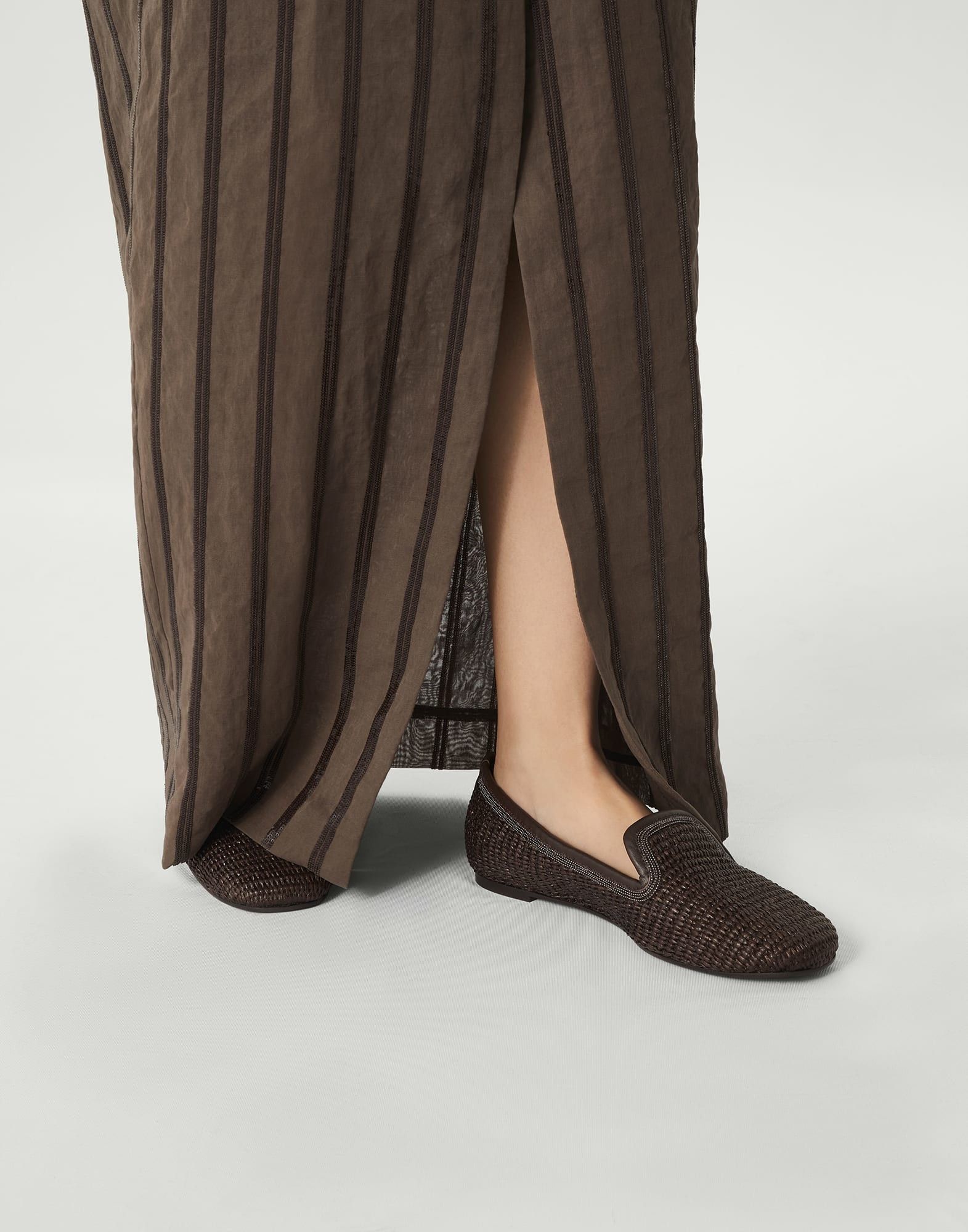 Brunello Cucinelli o1la1rc1a0326 Techno Raffia Slippers in Brown Size US 9 / IT 39 - 5 Thumbnail