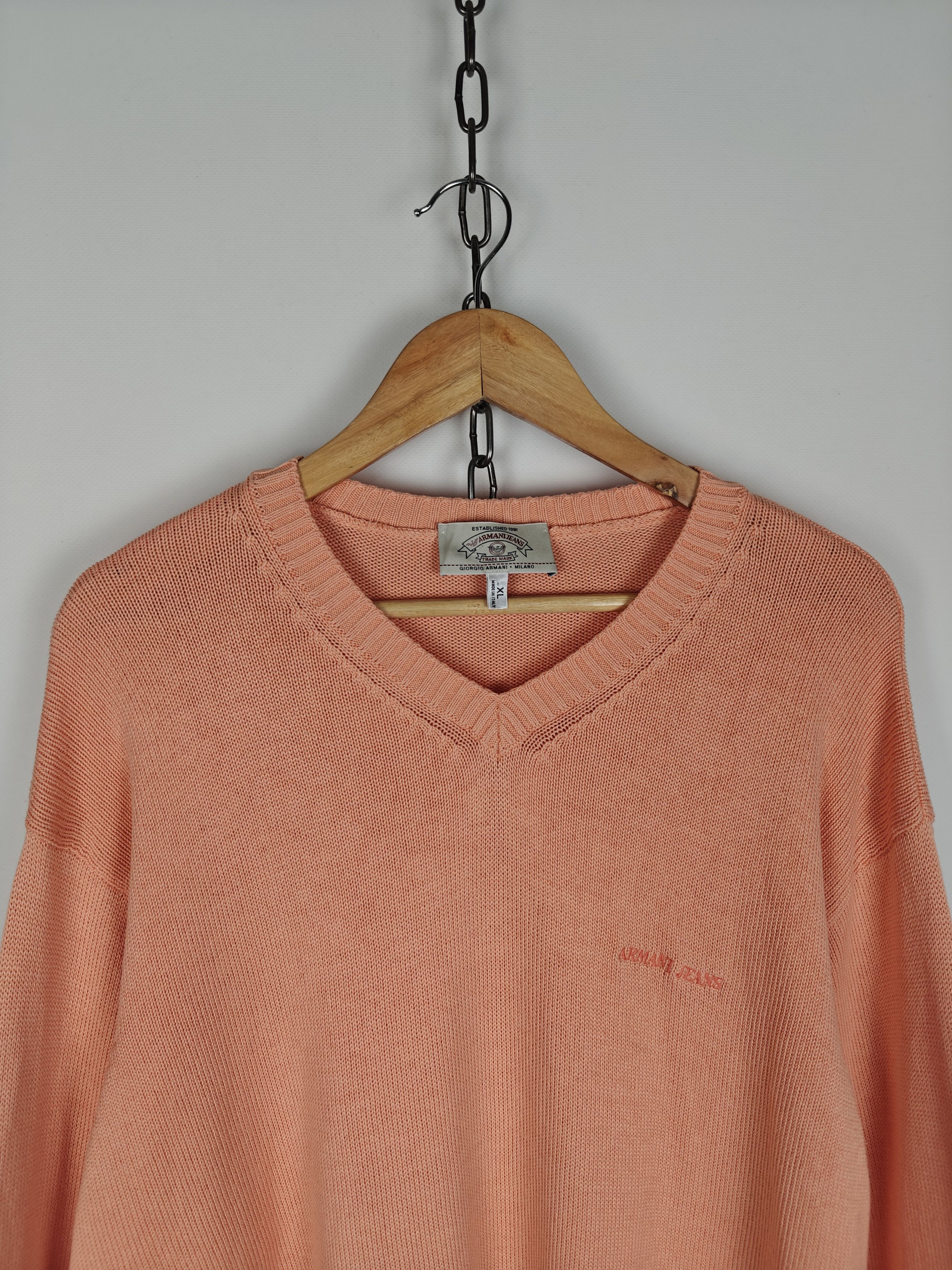 Armani Armani Jeans VTG Knit Sweater Orange Pullover XL Size US XL / EU 56 / 4 - 2 Thumbnail