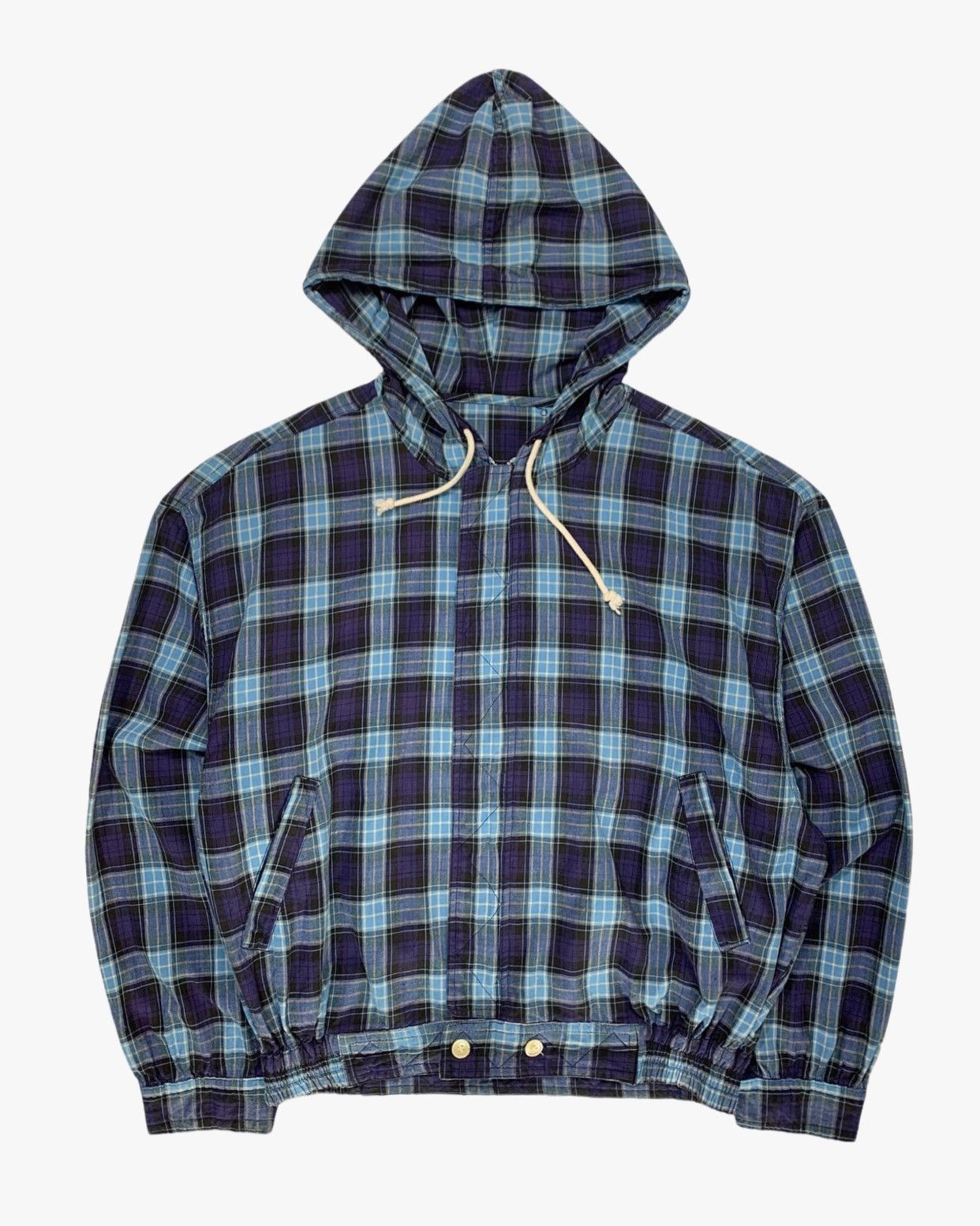 image of Vintage Japanese Made Plaid Hooded Jacket, Men's (Size 2XL)