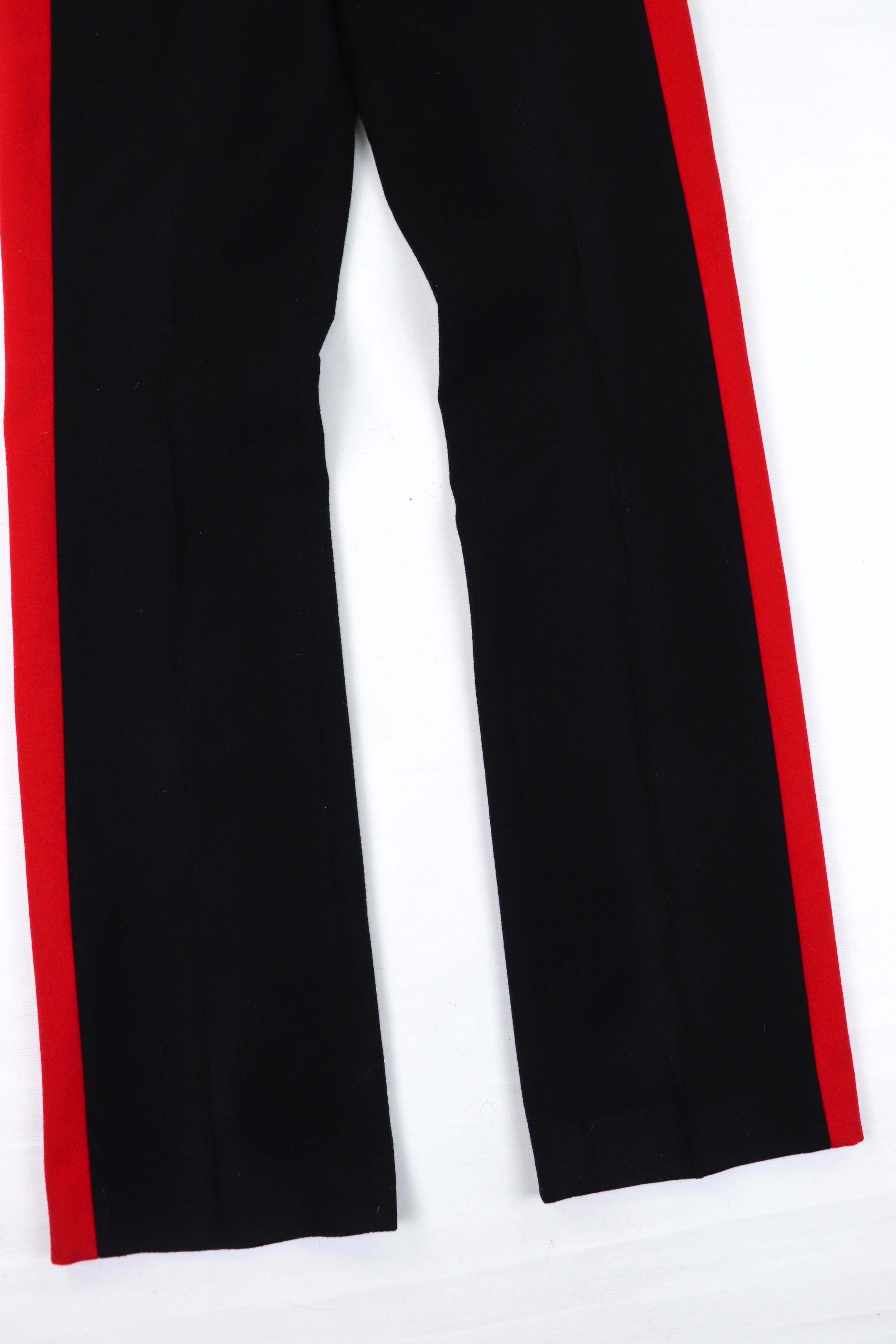 H&M × Paco Rabanne Rabanne x H&M Black Wool Side Red Stripe Trousers Pants Size US 30 / EU 46 - 7 Thumbnail