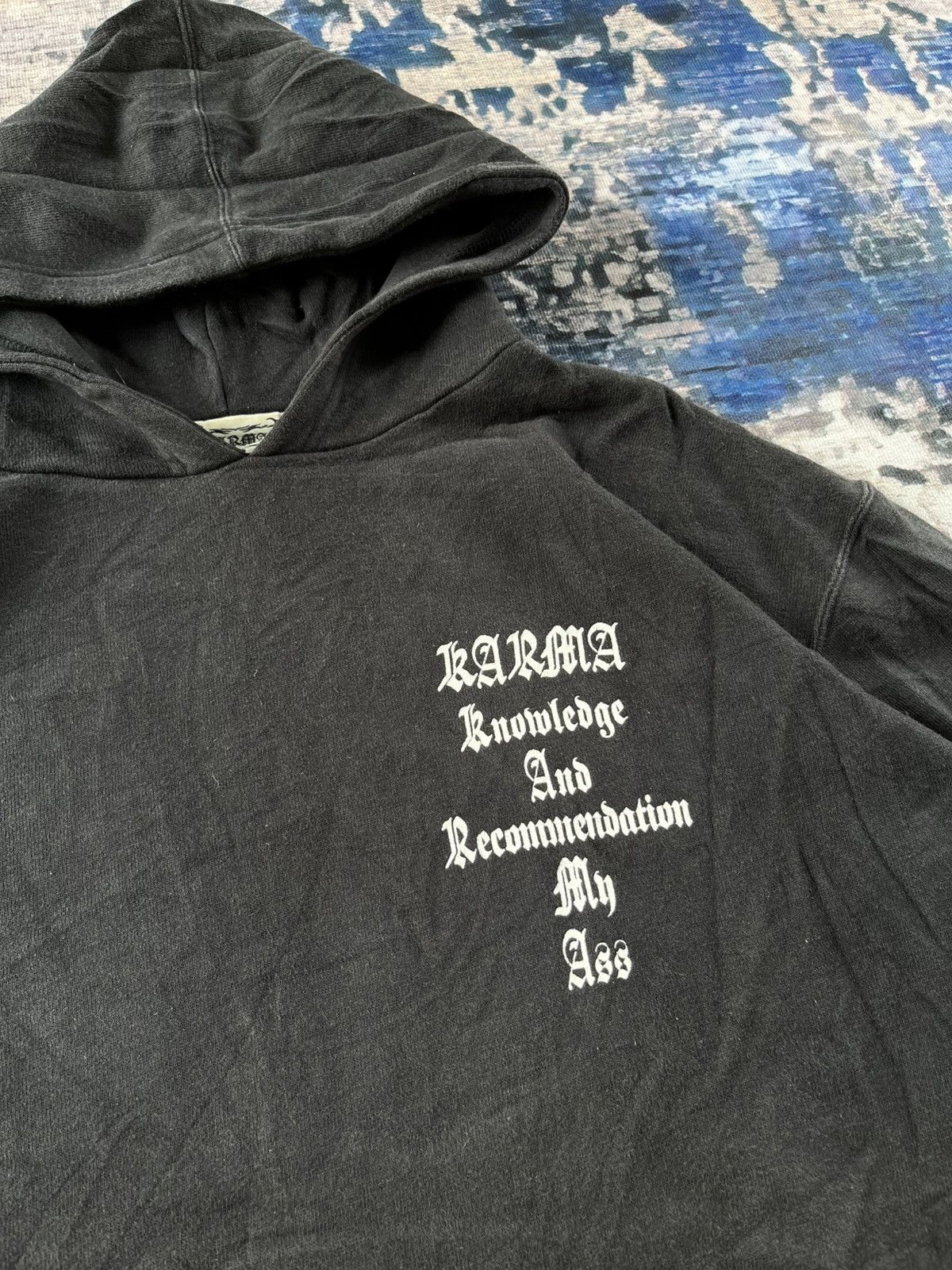 Japanese Brand × Vintage 🔥RARE Karma 90s Anarchist Punk Hoodie Size US L / EU 52-54 / 3 - 4 Thumbnail