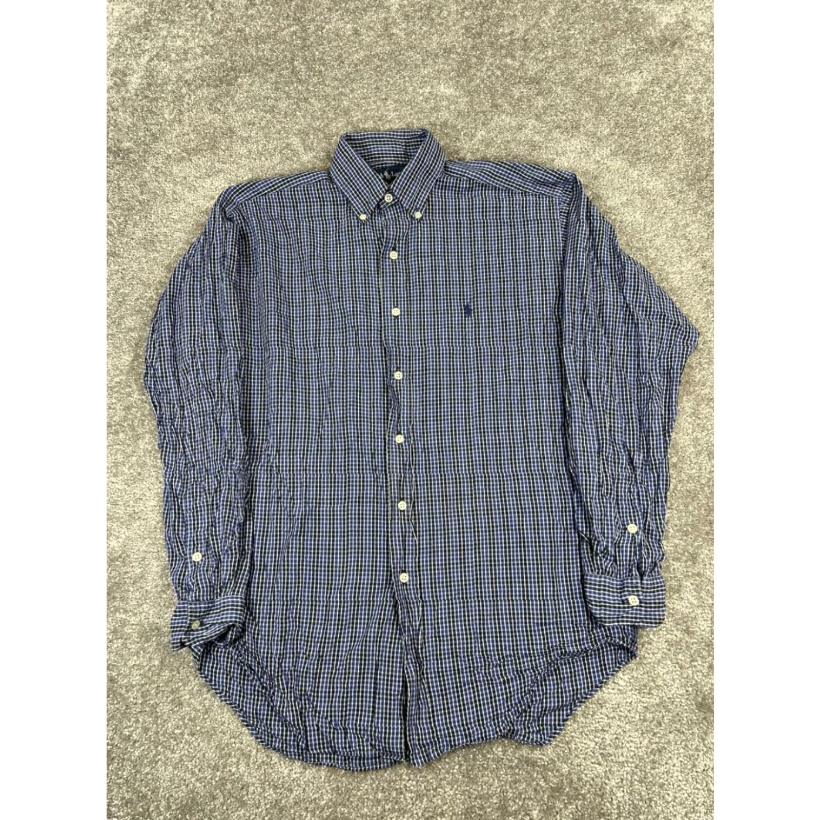 Ralph Lauren Ralph Lauren Shirt Mens Small Blue Black Cotton Button-Up Collection Shirt Short or Long Sleeve? Size US S / EU 44-46 / 1 - 2 Thumbnail