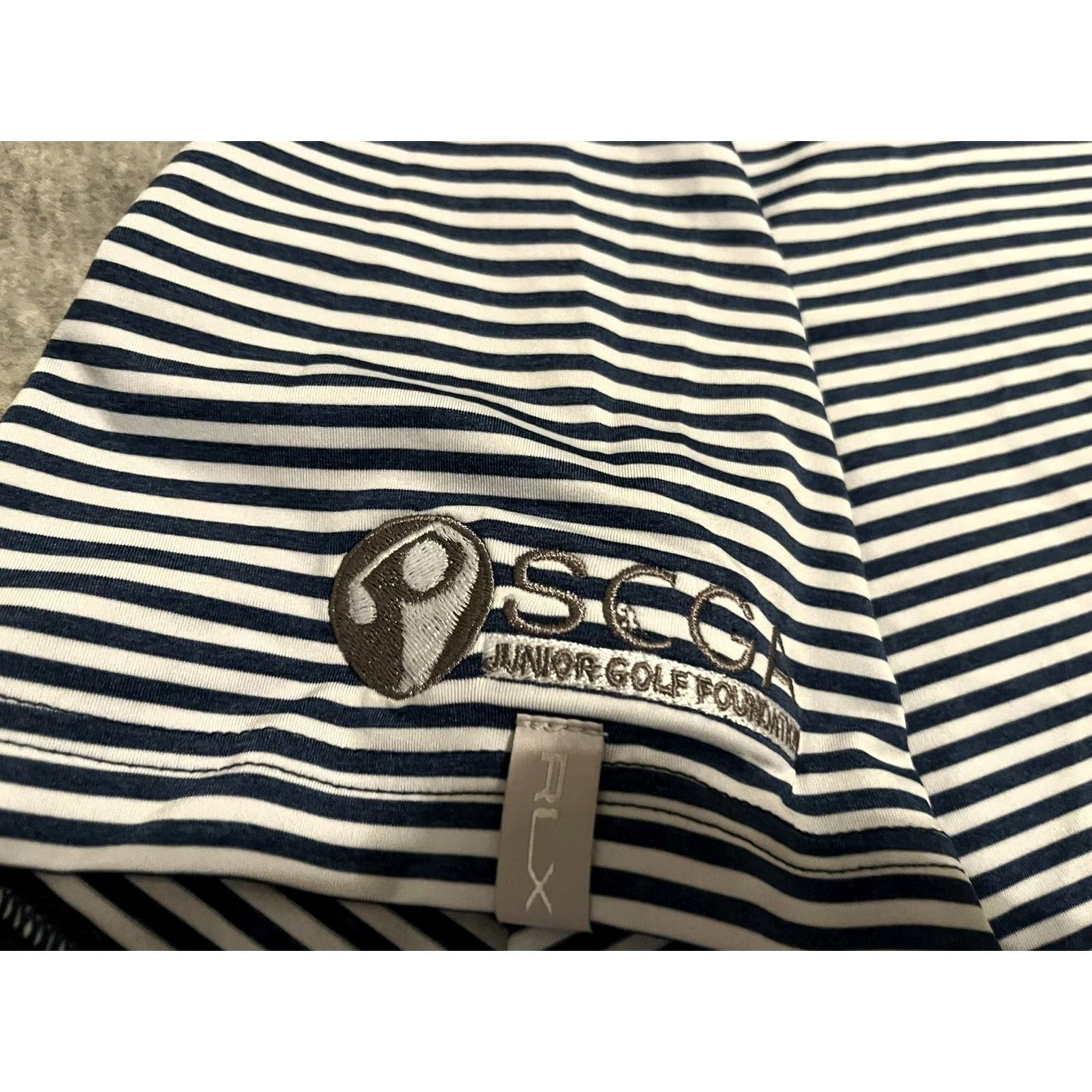 Ralph Lauren Ralph Lauren Polo Golf Shirt Mens Large Blue Striped Short Sleeve Polo Shirt Pebble Beach RLX Size US L / EU 52-54 / 3 - 3 Thumbnail