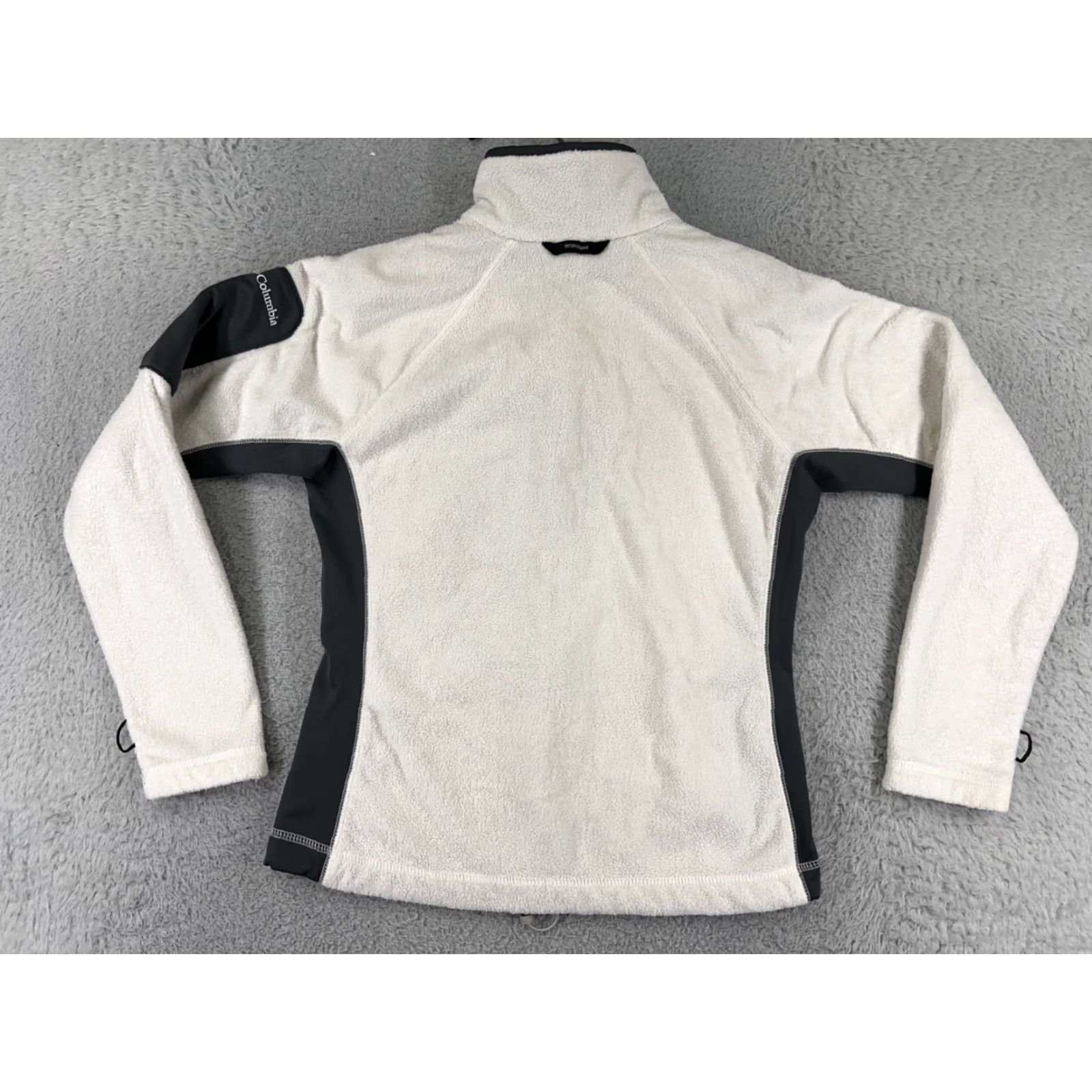 Vintage Columbia Jacket Women Small White Black Polyester Fleece Pockets Zip Zipper Embroidered Logo Cozy Hike Women Size S / US 4 / IT 40 - 2 Thumbnail