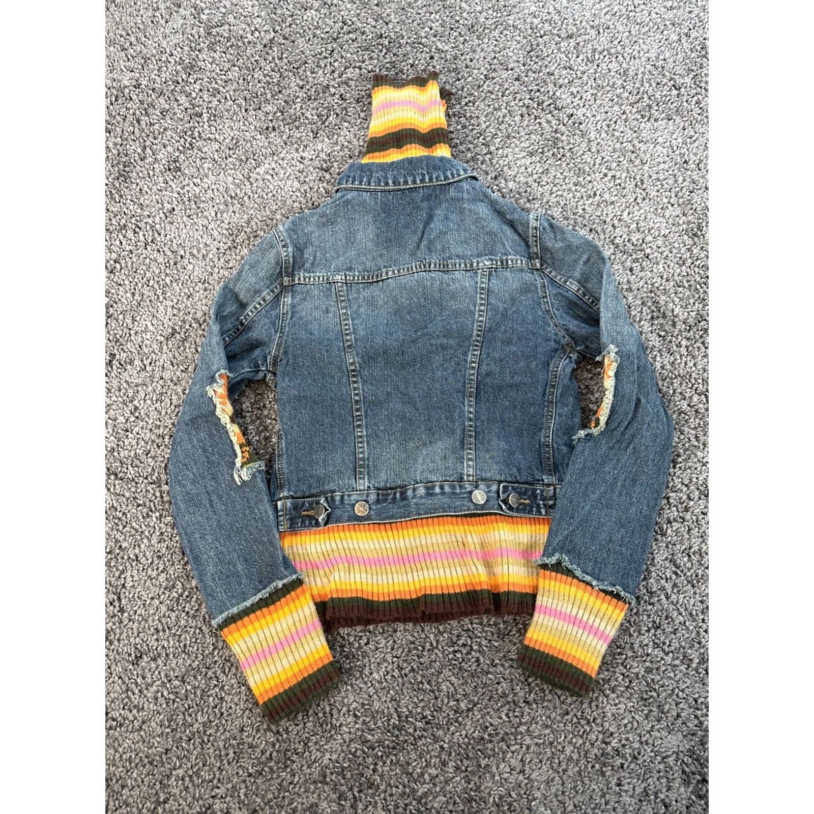 Denime VINTAGE Lulumari Denim Jacket Womens Medium Boho Med Wash Bomber Y2K Blue Denim Bohemian Womens Medium Size M / US 6-8 / IT 42-44 - 5 Thumbnail