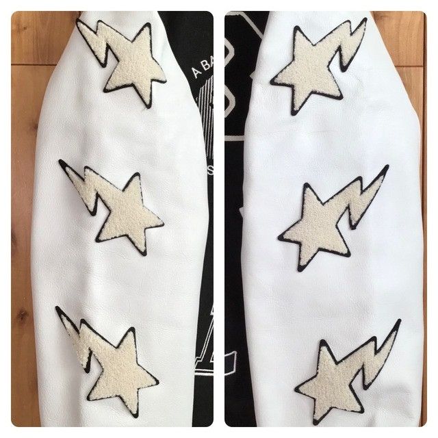 Bape Leather Sleeve BAPE STA LOGO varsity jacket a bathing ape Size US M / EU 48-50 / 2 - 4 Thumbnail
