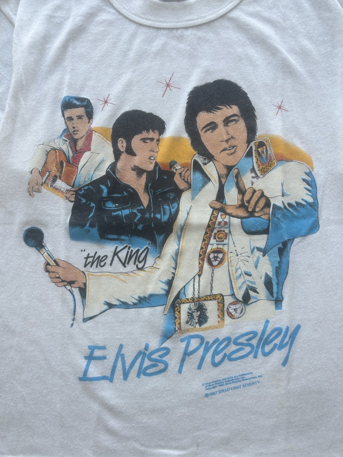 Vintage Vintage 1987 Elvis Graphic Tee Single Stitch Paper Thin Size US S / EU 44-46 / 1 - 2 Thumbnail