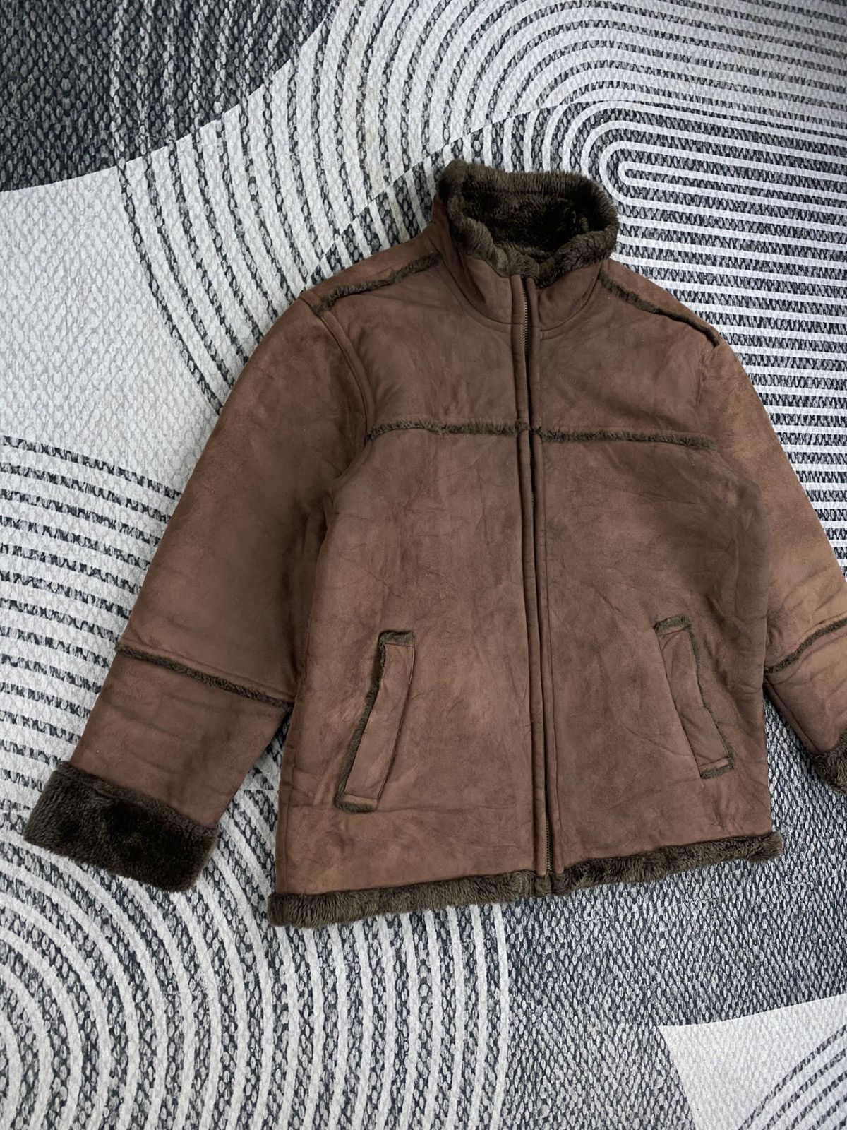 Japanese Brand Vintage Roushatte Faux Fur Lining Leather Suede Jacket Size US M / EU 48-50 / 2 - 3 Thumbnail