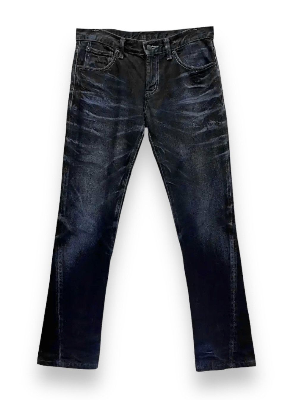 Tornado Mart FYE🔥TORNADO MART Japan Punk Bluish Whiskered Slim Fit Denim Size US 30 / EU 46 - 2 Thumbnail