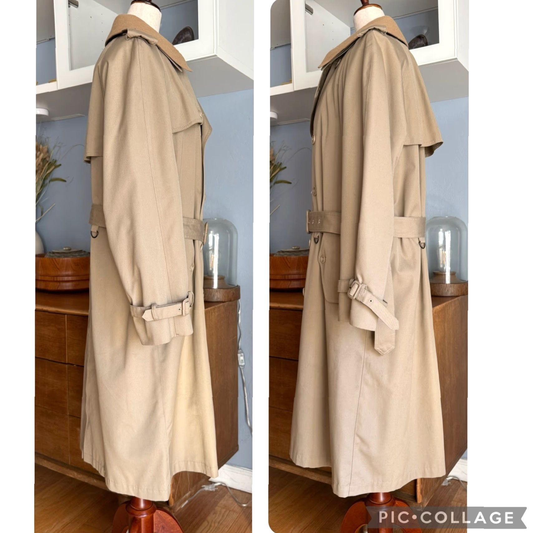 Vintage VINTAGE J.H. HOOK Trench Coat Khaki Nova Check & Wool Liner Collar Throat Latch Coat 40 Regular Mens Size US XXS / EU 40 - 6 Thumbnail