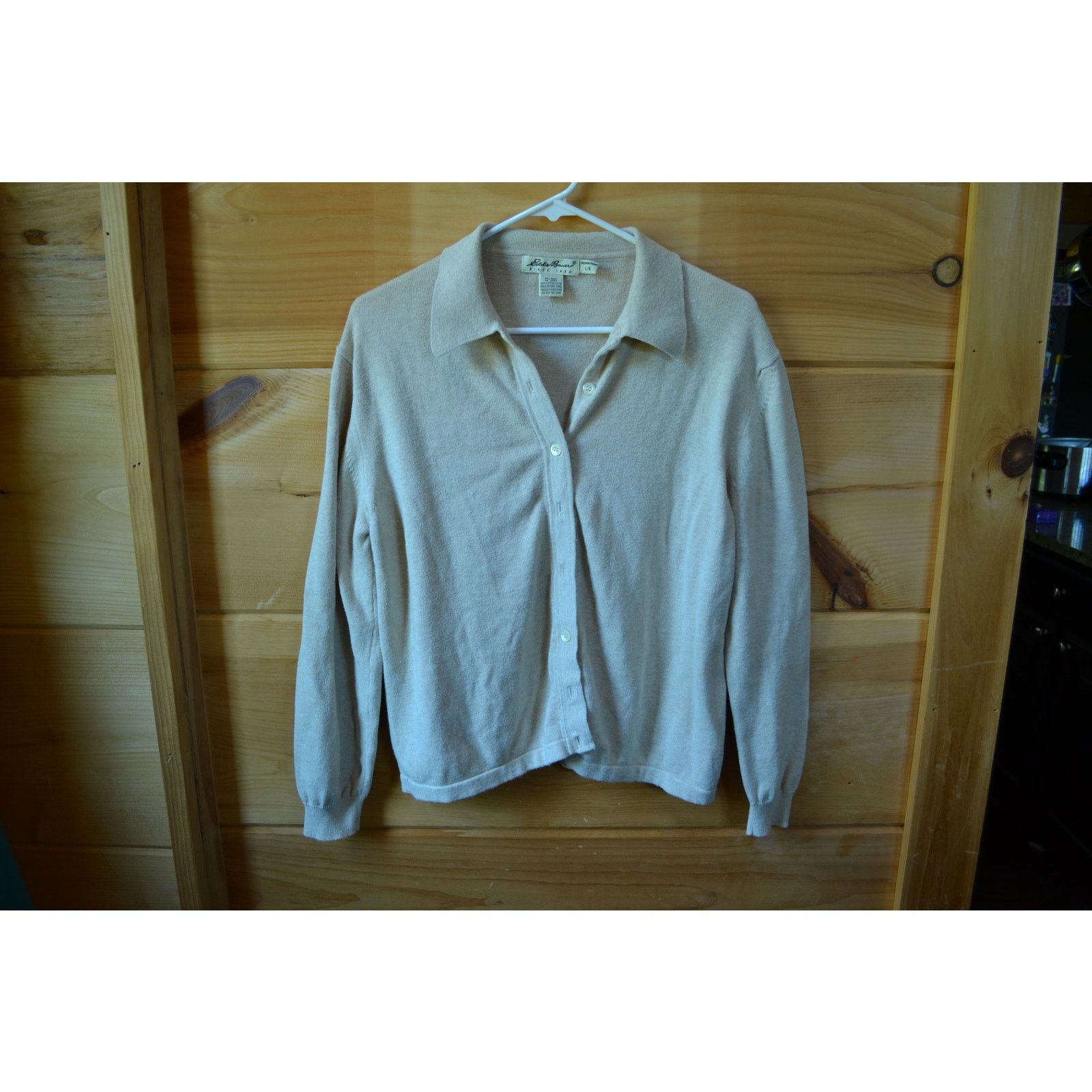 Eddie Bauer Eddie Bauer Vintage 100% Cotton Cream Cardigan Size L Size L / US 10 / IT 46 - 1 Thumbnail