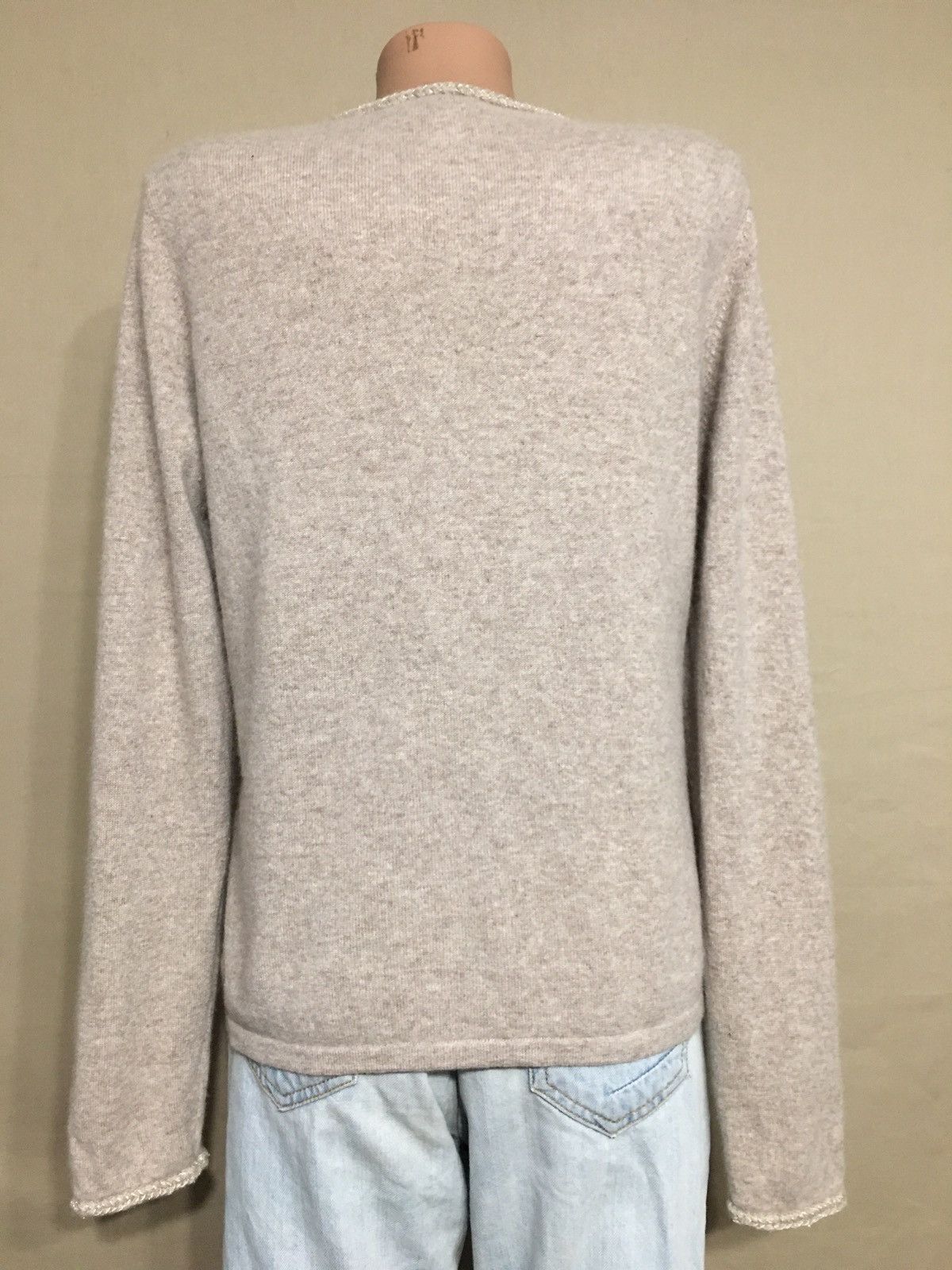 Designer Bongenie Grieder Beige Cashmere Sweater Cardigan Size L Size L / US 10 / IT 46 - 5 Thumbnail