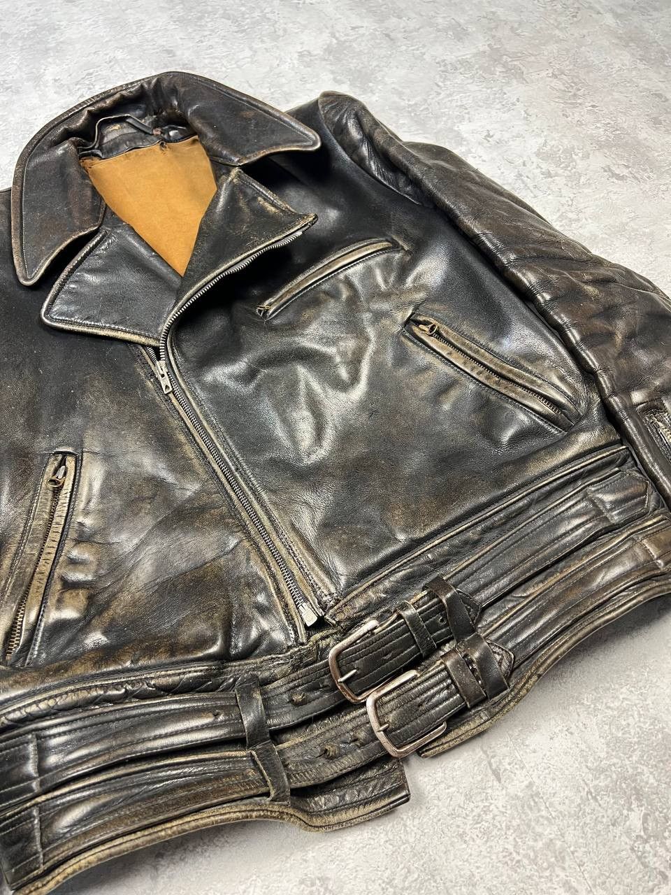Vintage RARE Vintage 70-80’s Kawasaki Leather Bomber Jacket Size US M / EU 48-50 / 2 - 9 Thumbnail