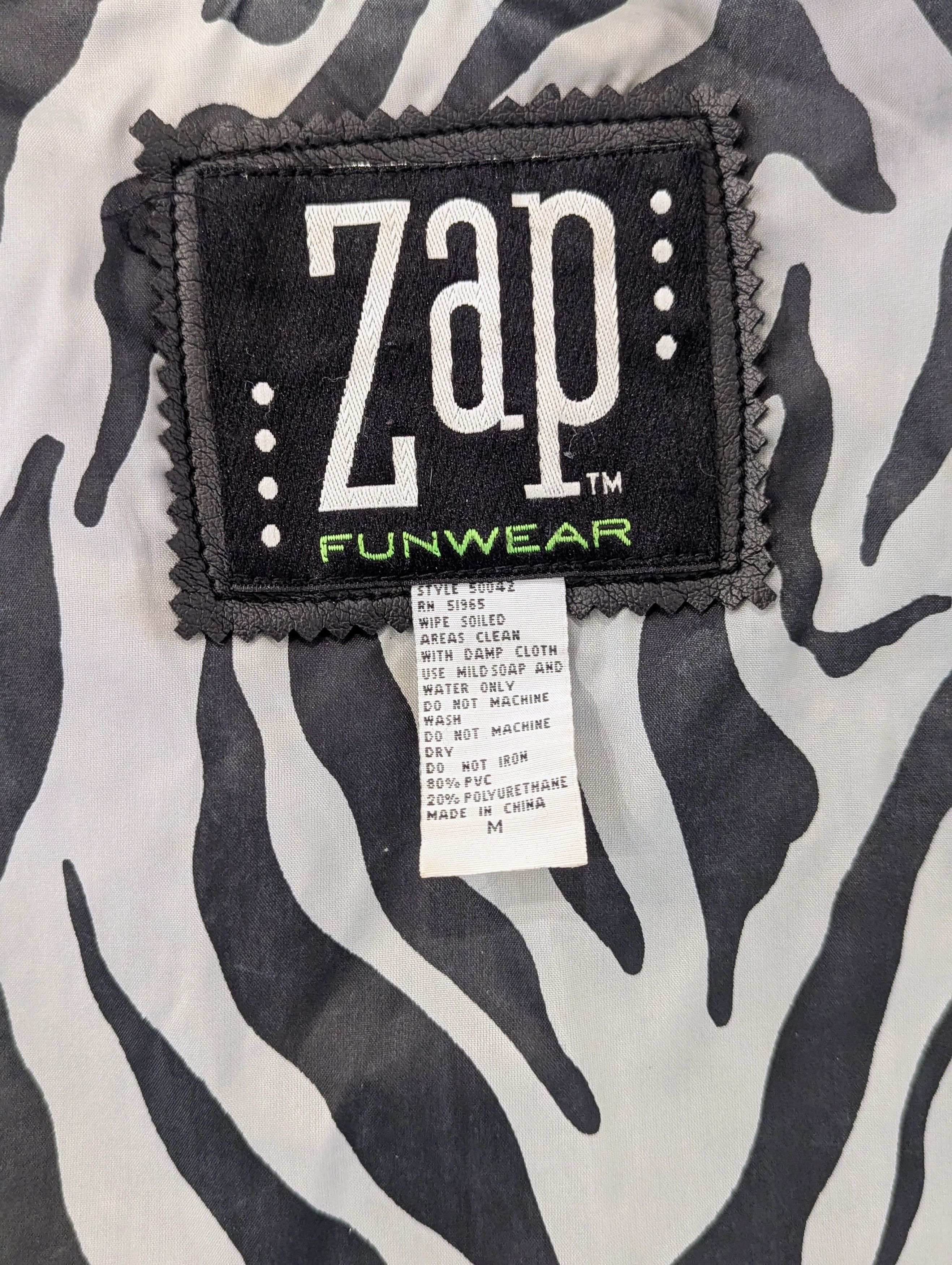 Other 90s Zap Funwear Moto Jacket Medium Zebra Lining Size M / US 6-8 / IT 42-44 - 7 Thumbnail