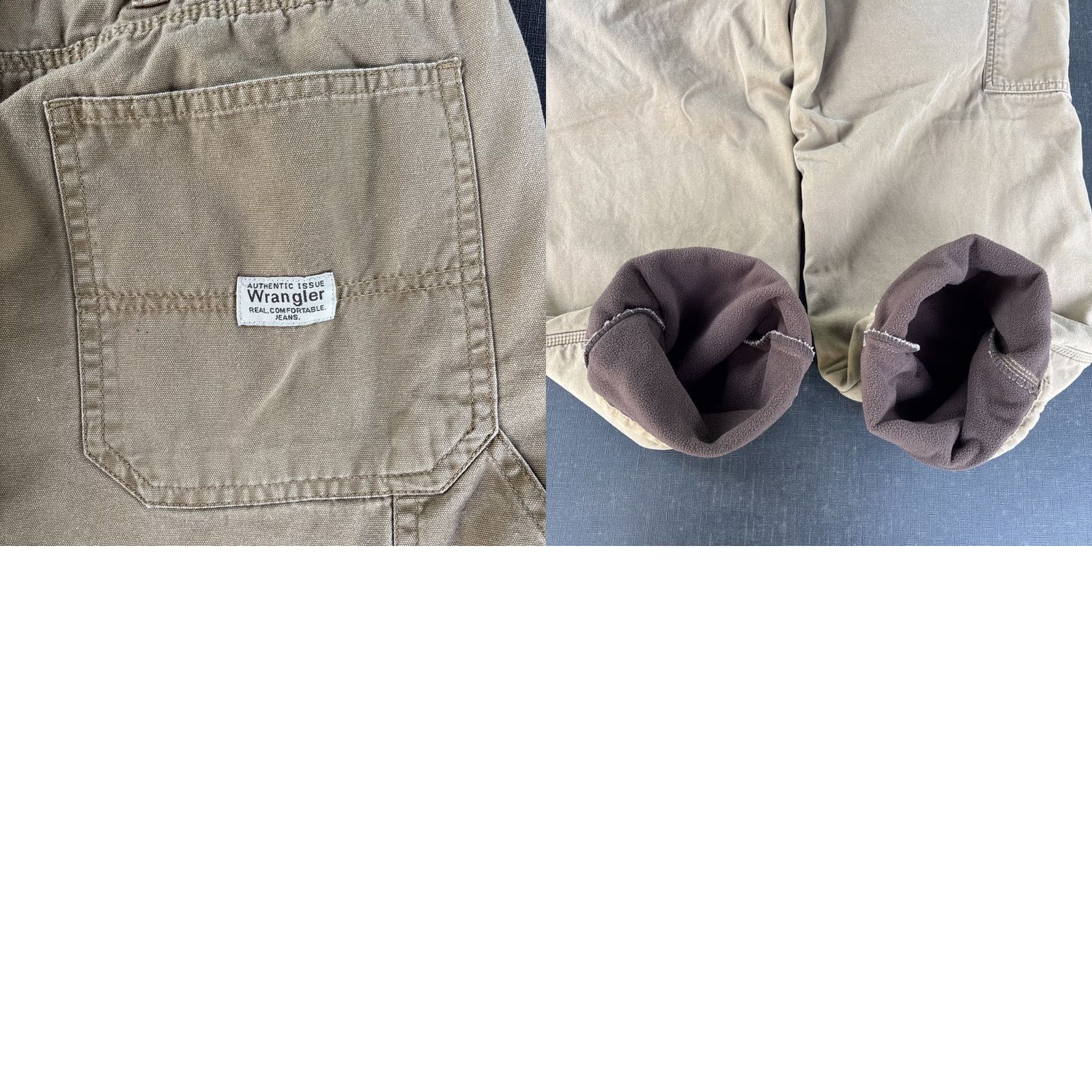 Wrangler VINTAGE Wrangler Men's 38x30 Carpenter Pants Fleece Lined Brown Relaxed 94GRWAO Size US 38 / EU 54 - 9 Thumbnail