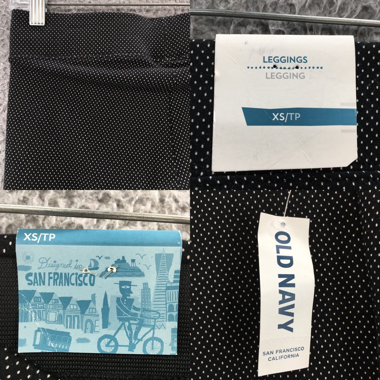 Old Navy Old Navy Leggings Womens XS Black Polka Dots Mid Rise Pull On NEW Size 26" / US 2 / IT 38 - 9 Thumbnail