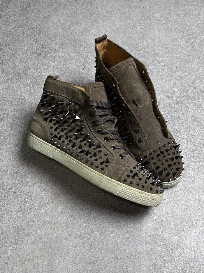 Vintage Christian Louboutin Red Spike Suede Sneakers 45