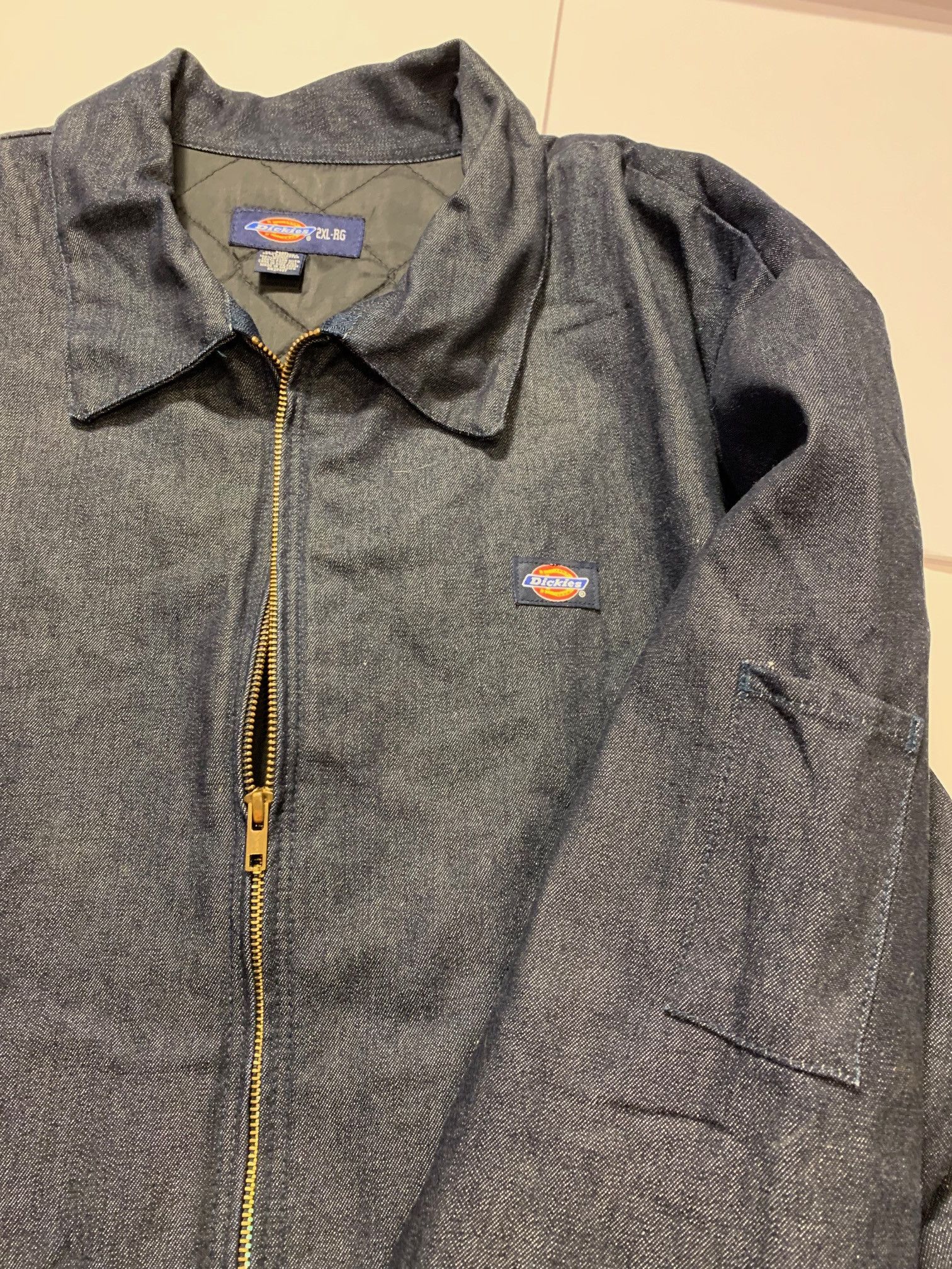 Dickies Vintage distressed deep indigo quilted work jacket dark navy Size US XXL / EU 58 / 5 - 6 Thumbnail
