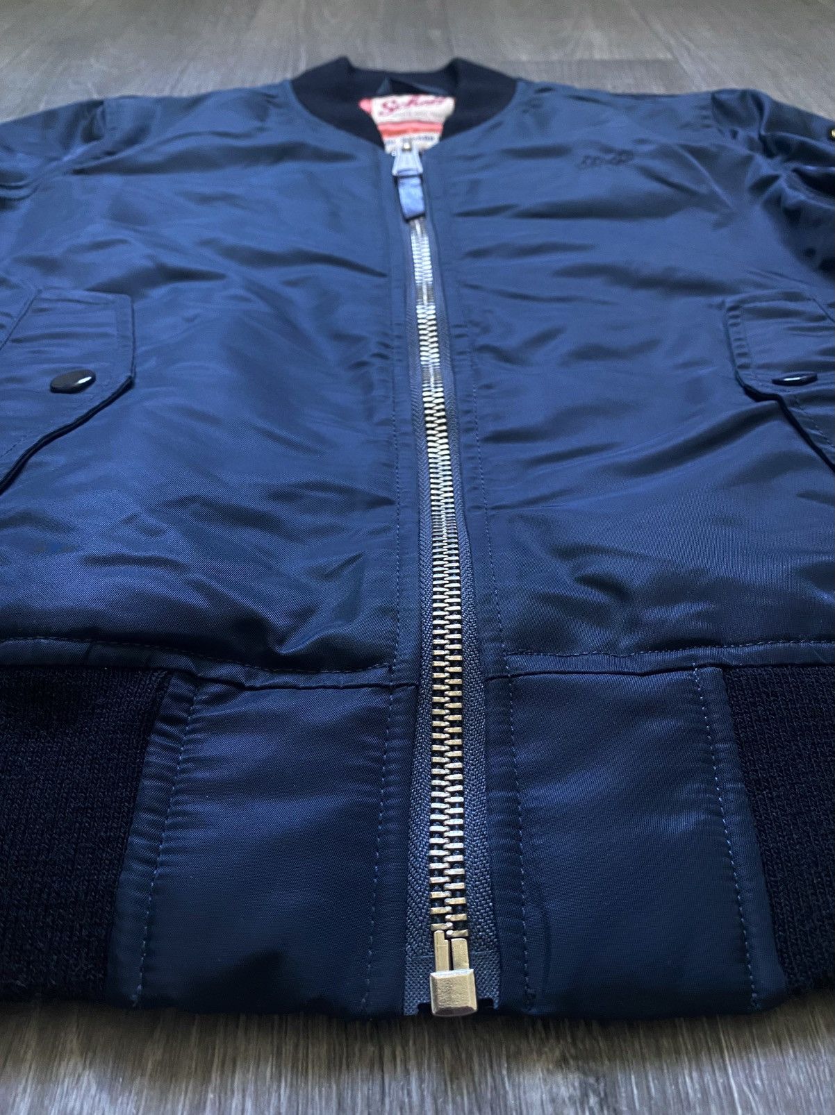 Schott Schott Bros. Inc. MA-1 American College Navy Bomber Jacket Size S / US 4 / IT 40 - 6 Thumbnail