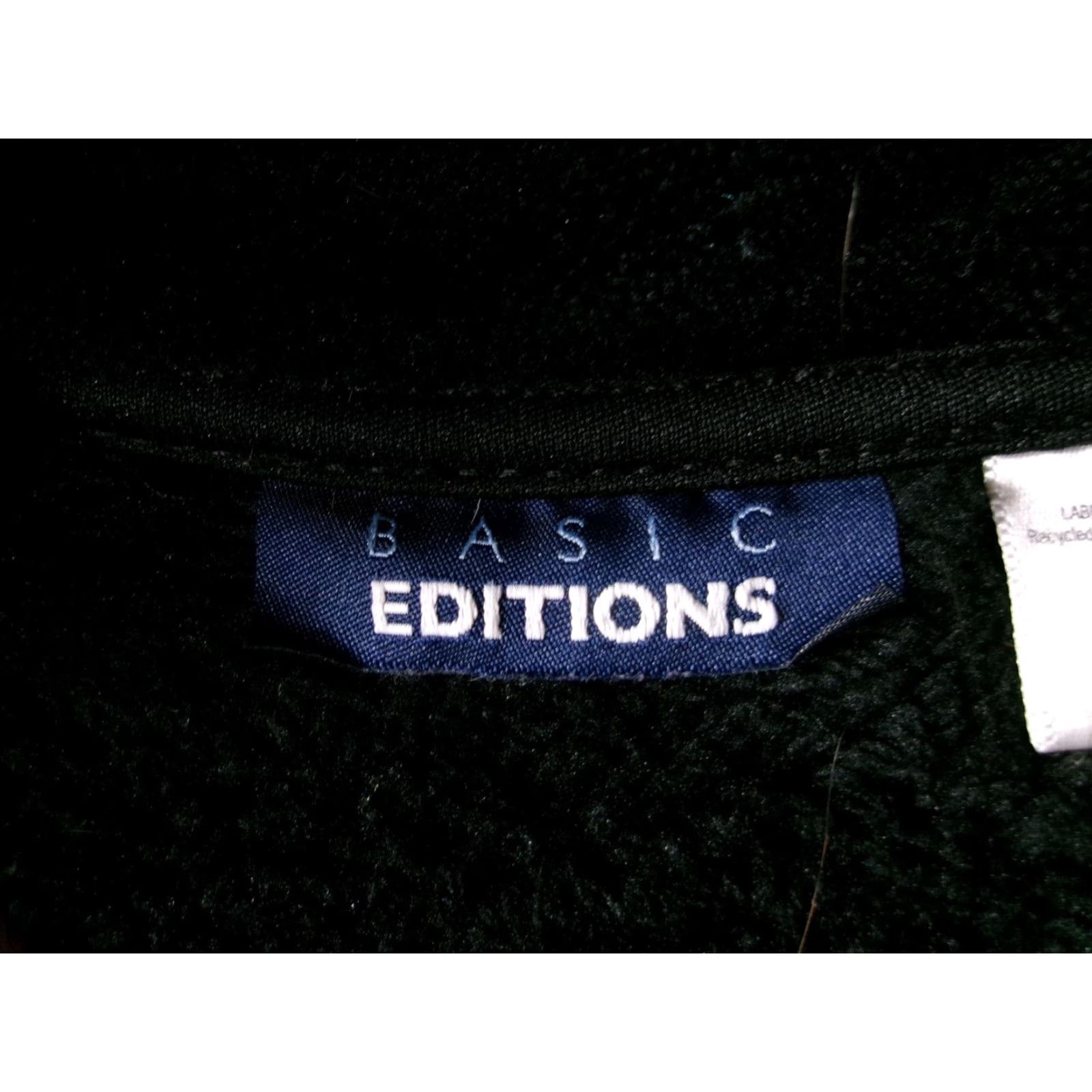 Basic Editions Basic Editions Fleece Jacket Women XL Black Full Zip Cozy Polyester Sherpa Lined Size XL / US 12-14 / IT 48-50 - 6 Thumbnail