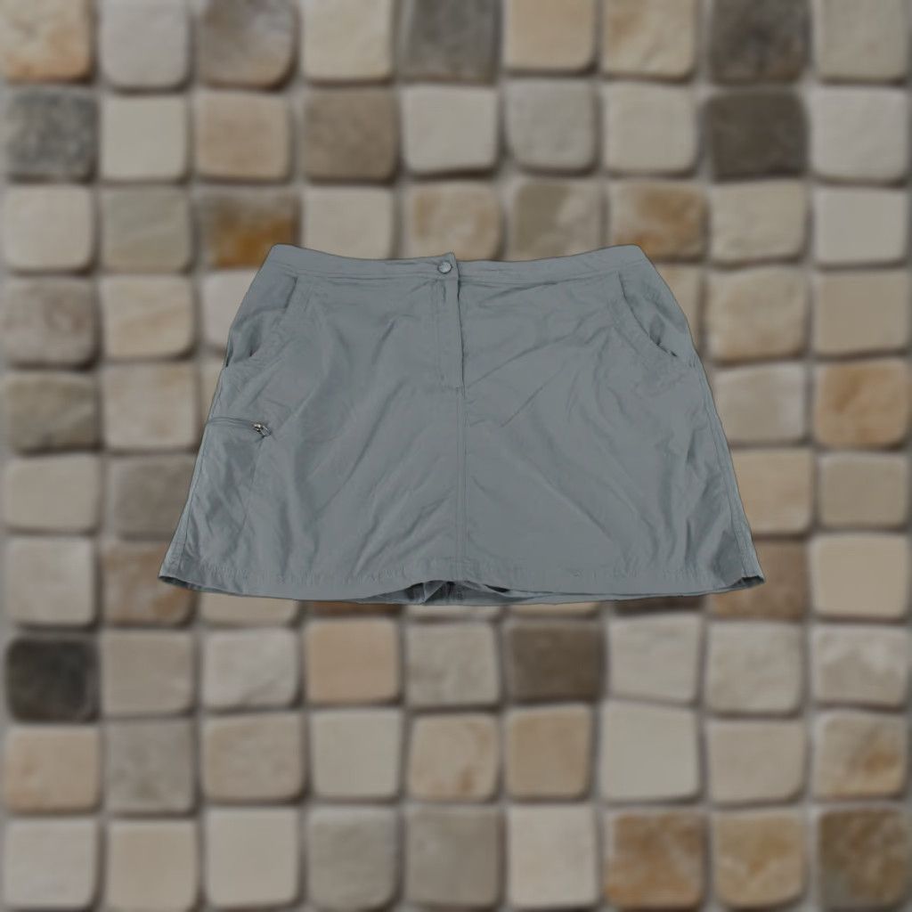 Vintage L.L.Bean Skort Womens 18 Gray Nylon Spandex Zip Plus Gray Skort Women 18 Nylon Size 40" / US 18 - 1 Thumbnail