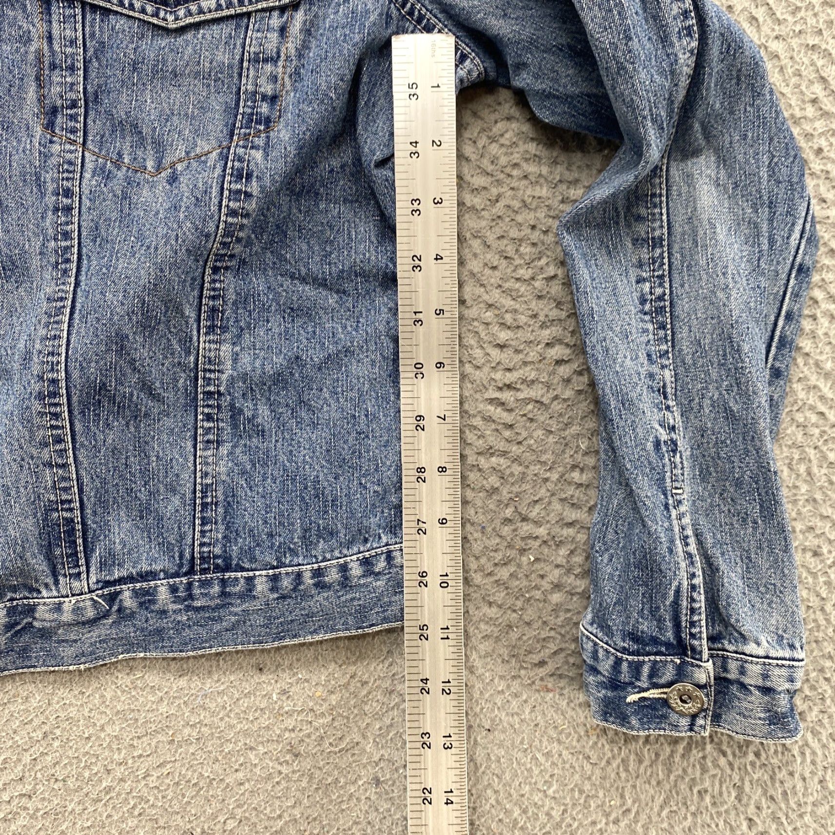 Faded Glory Faded Glory Denim Jacket Women's Button Up Medium Wash Blue L Read Jacket Size 36" / US 14 / IT 50 - 6 Thumbnail