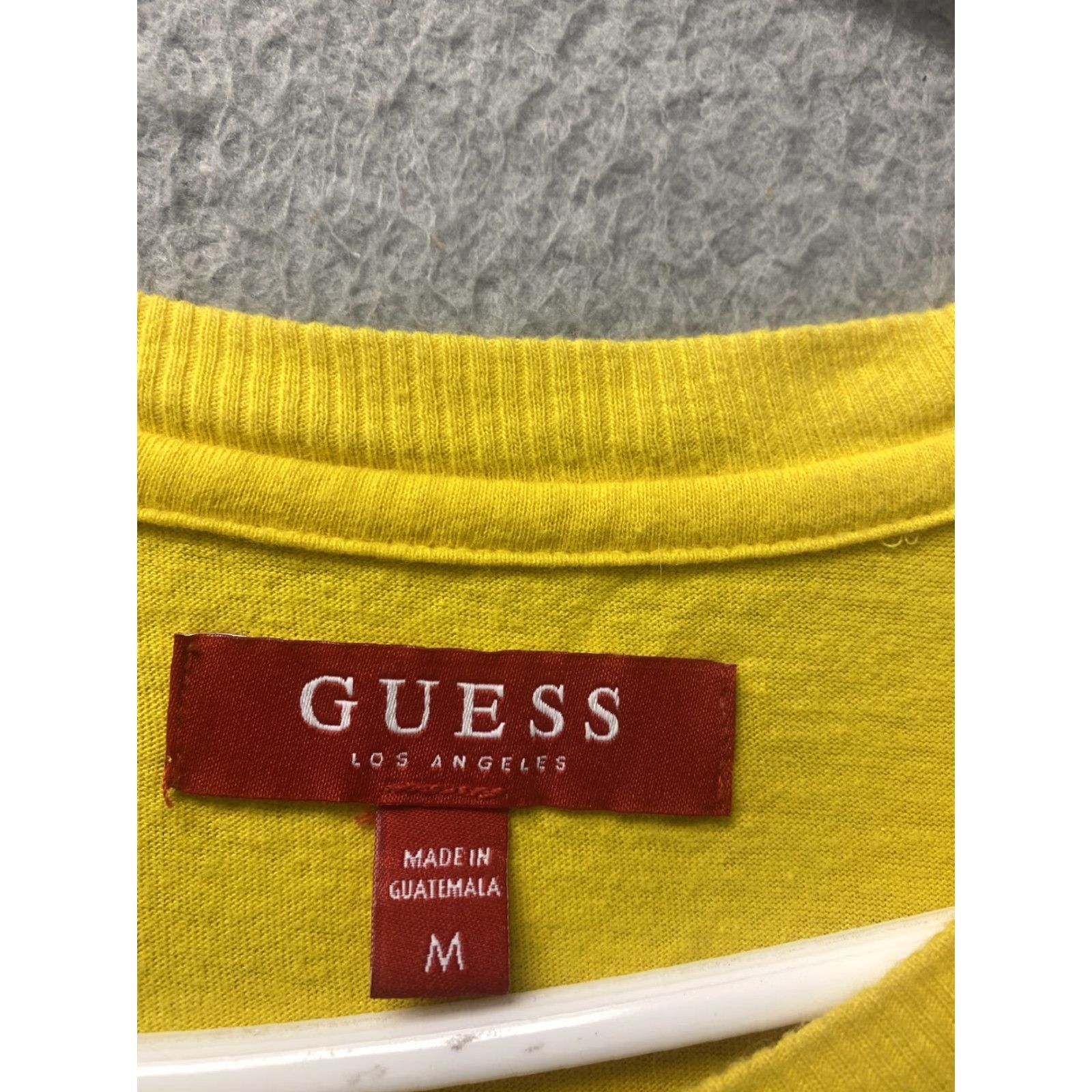 Guess GUESS Shirt Adult yellow Navy Blue Casual Logo Modern Fit Mens M 102-28 Size US M / EU 48-50 / 2 - 3 Thumbnail