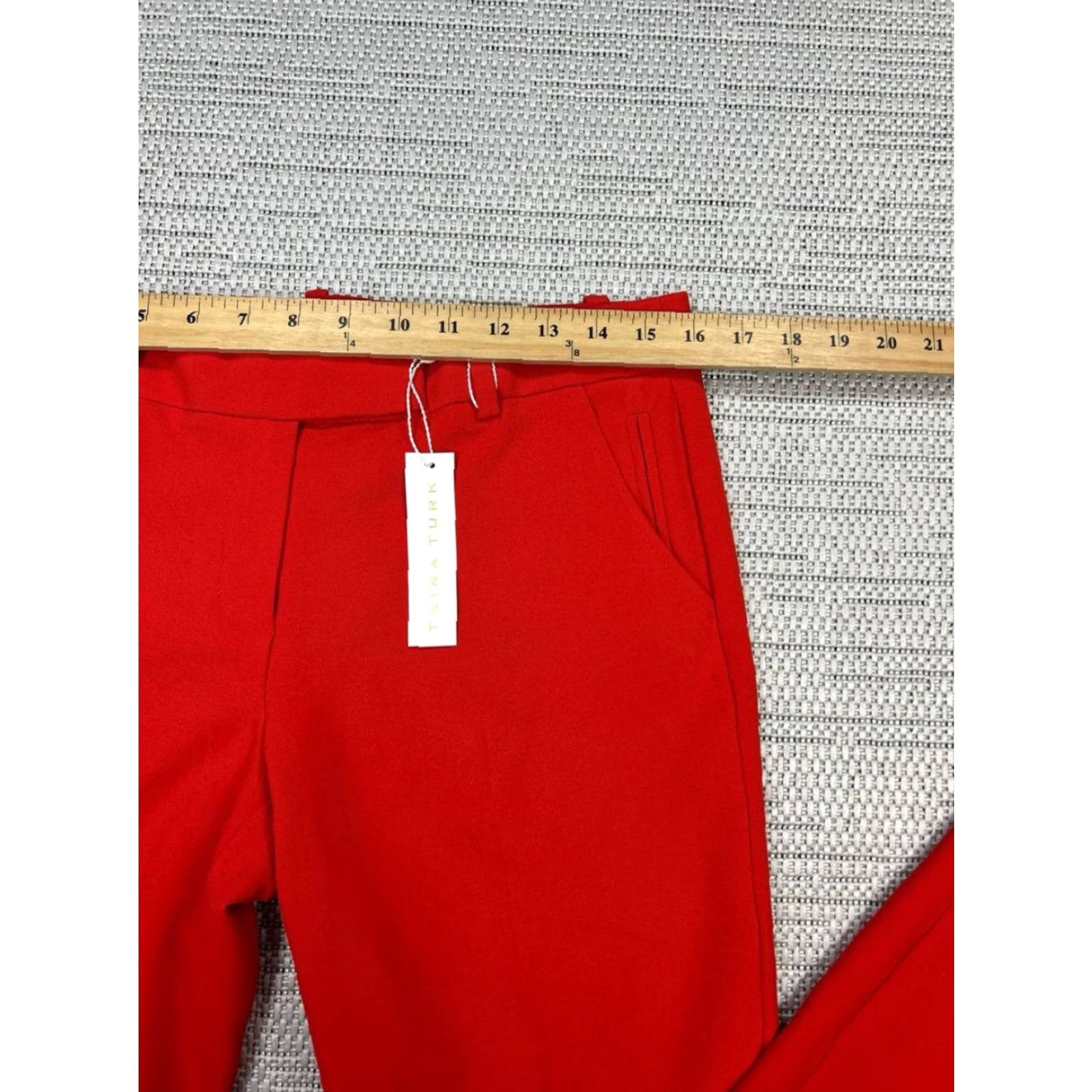 Trina Turk Trina Turk Dress Pants Womens 6 Red Stretch Mid Rise Skinny Leg Business New Dress Pants Slim Modern Casual Size 24" / US 00 / IT 34 - 3 Thumbnail