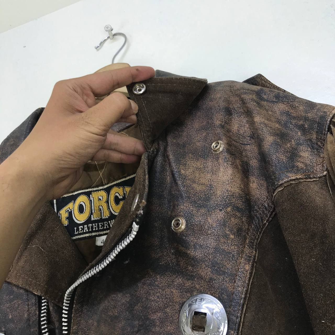 Cowboy Equipment × Vintage Rare🔥Force Leatherwear Cowboys Double Collar Leather Jacket Size US M / EU 48-50 / 2 - 7 Thumbnail