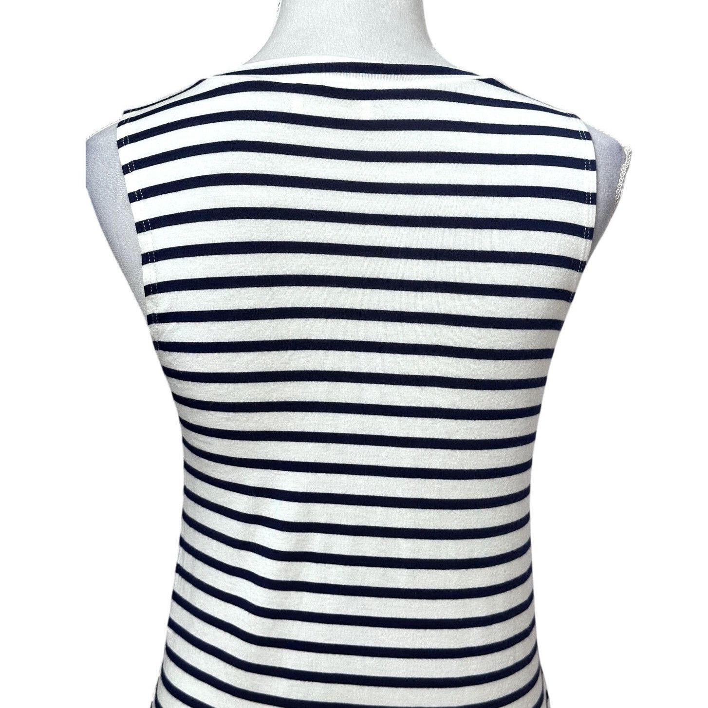 Other Everly Tank Top Striped Sleeveless Fringe Hem White Blue XS Size XS / US 0-2 / IT 36-38 - 5 Thumbnail