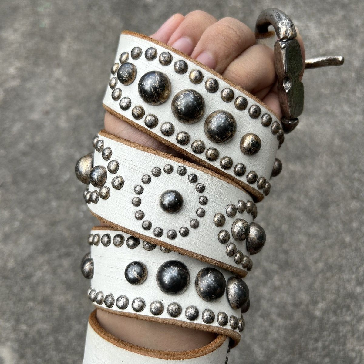 Vintage Vintage studded leather belt (Kapital Style) Size ONE SIZE - 3 Thumbnail