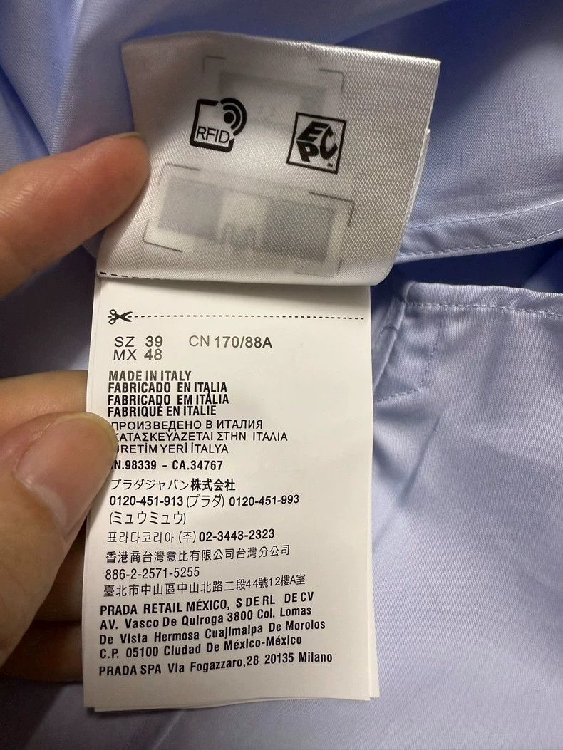 Prada Prada Size 39 Classic poplin cotton light blue casual long- Size US XXS / EU 40 - 5 Thumbnail