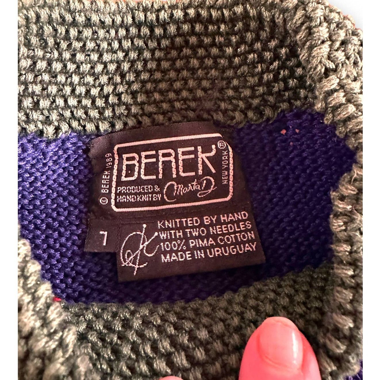 0 Vintage Berek Marta D Hand knit Floral Plaid Sweater Granny Size L / US 10 / IT 46 - 7 Thumbnail
