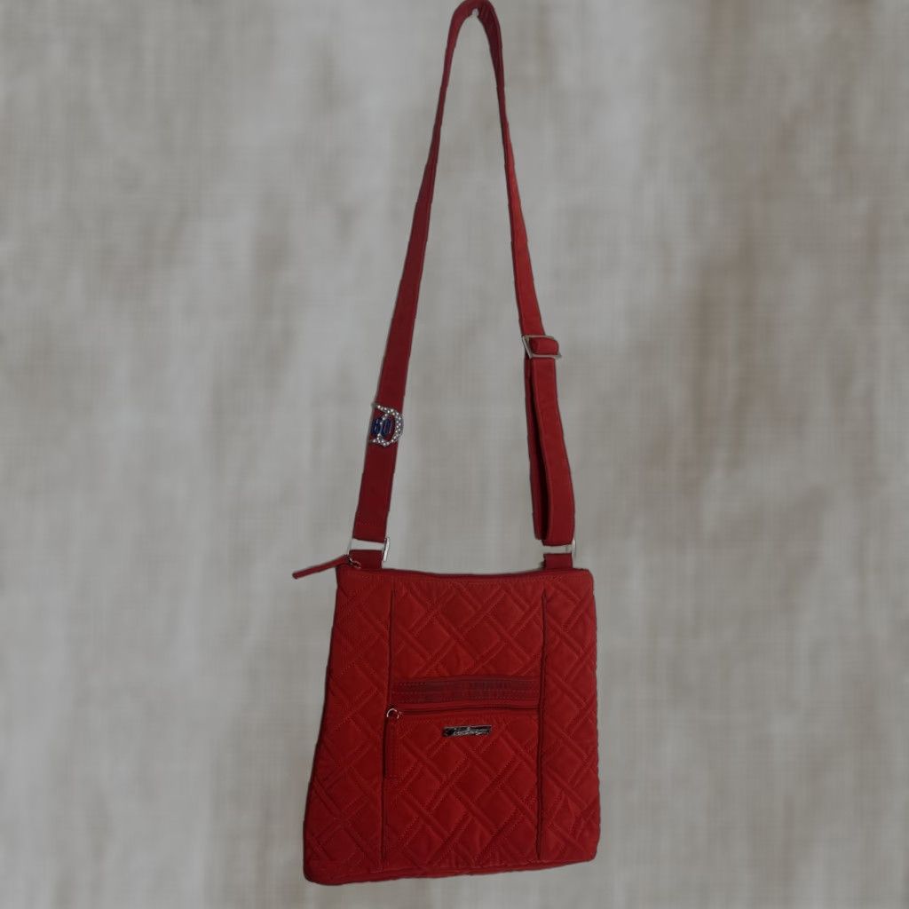 Vera Bradley Vera Bradley Crossbody Bag Medium Hipster Microfiber Red Womens Retired Pattern 10x11 Size ONE SIZE - 1 Thumbnail