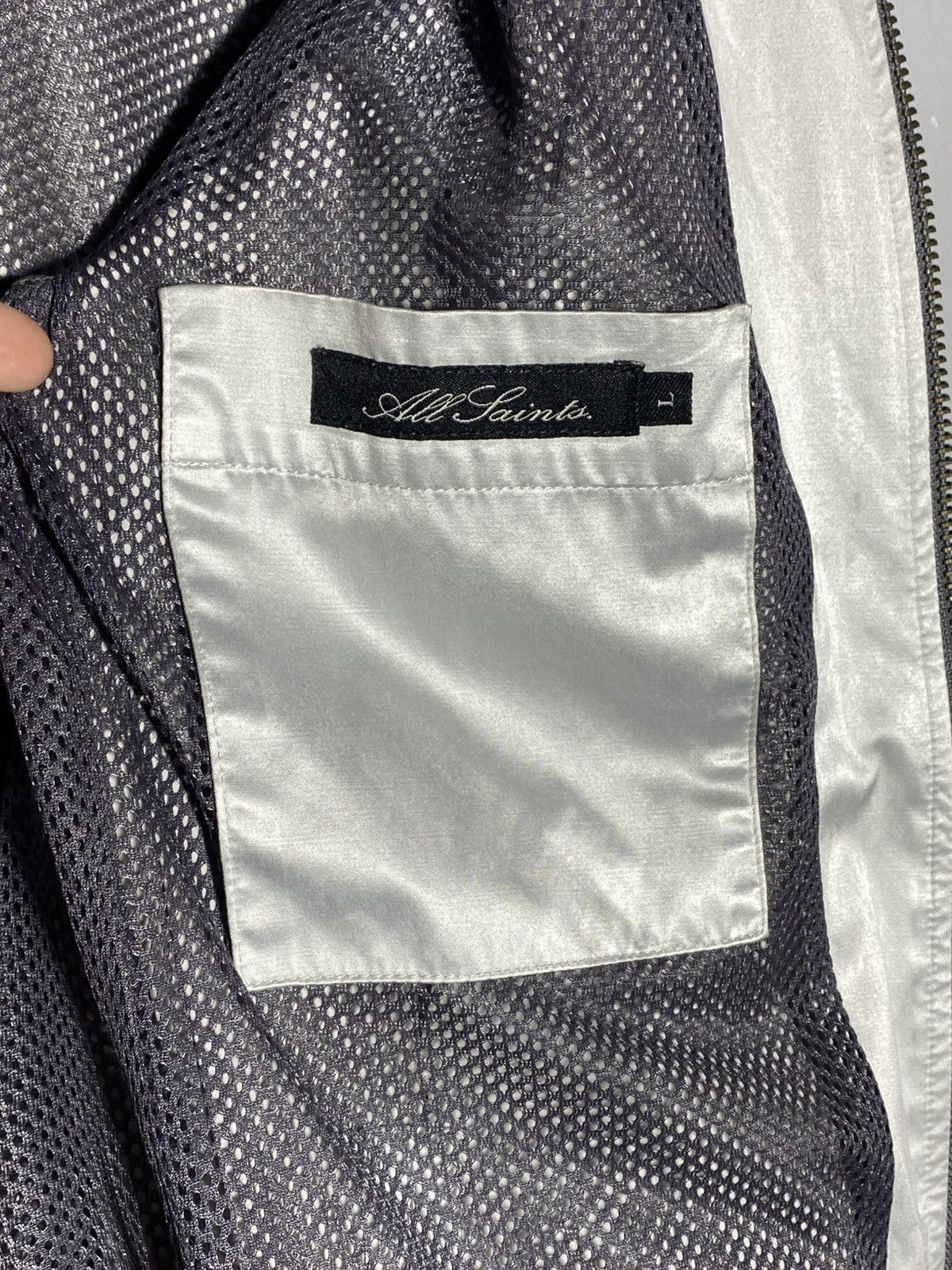 Allsaints All Saints A/W 2007 Silver Channel Bomber Jacket Size US L / EU 52-54 / 3 - 18 Thumbnail