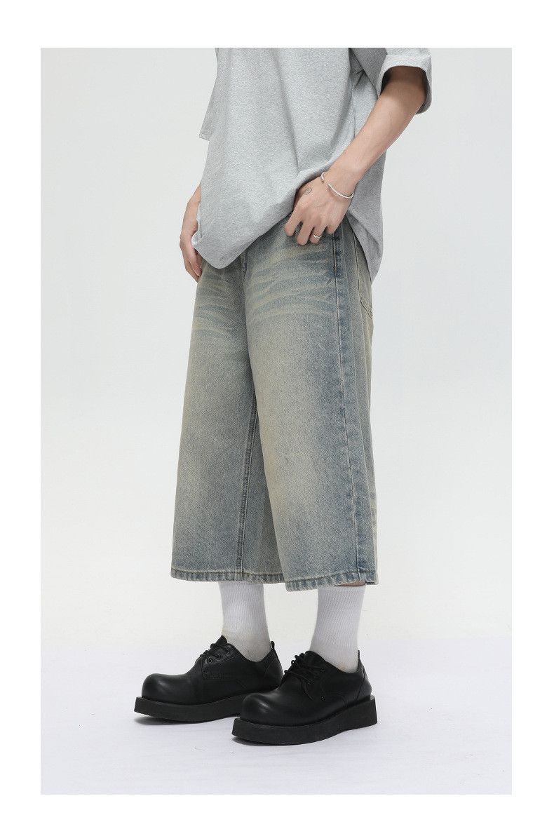 Japanese Brand × Jean American distressed retro straight loose denim shorts Size US 32 / EU 48 - 5 Thumbnail