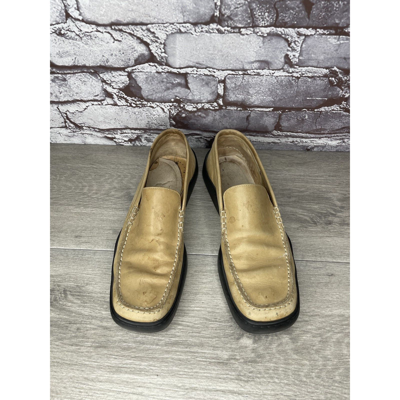 Other Duccio Del Duca Tan Leather Square Toe Wedge Designer Loafer Size US 8.5 / IT 38.5 - 18 Thumbnail