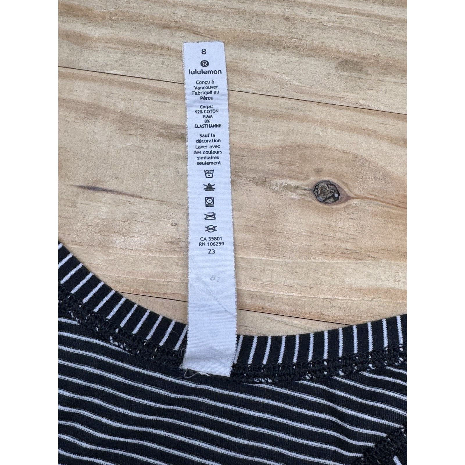 Lululemon LULULEMON Think Fast Tank Top Women Black White Striped Sz 8 Size M / US 6-8 / IT 42-44 - 4 Thumbnail