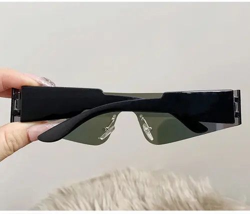 Electric Visual One Piece Flat Top Y2K Rimless Unisex Sunglasses Size ONE SIZE - 3 Thumbnail