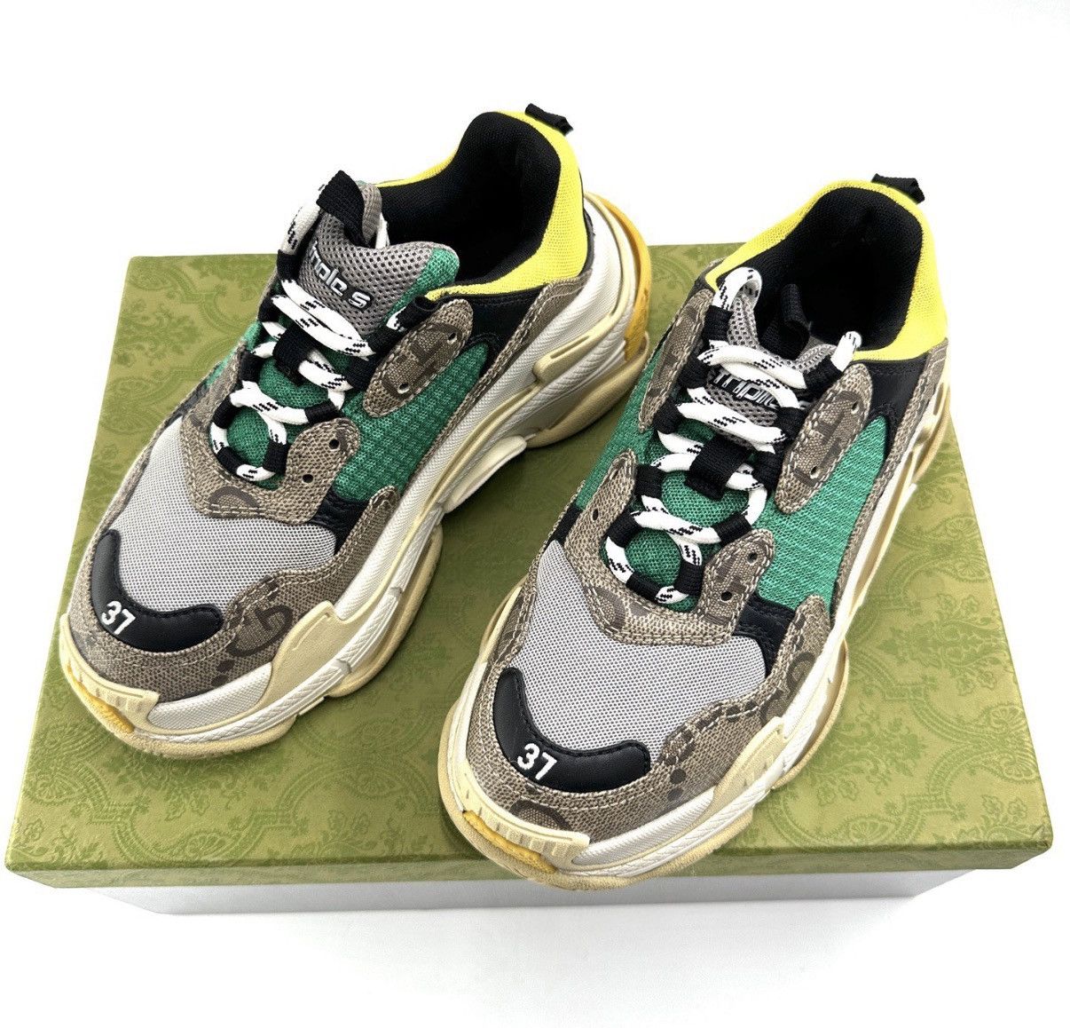 Gucci Balenciaga x GUCCI Dad Sneakers K12 Size US 7 / IT 37 - 1 Thumbnail